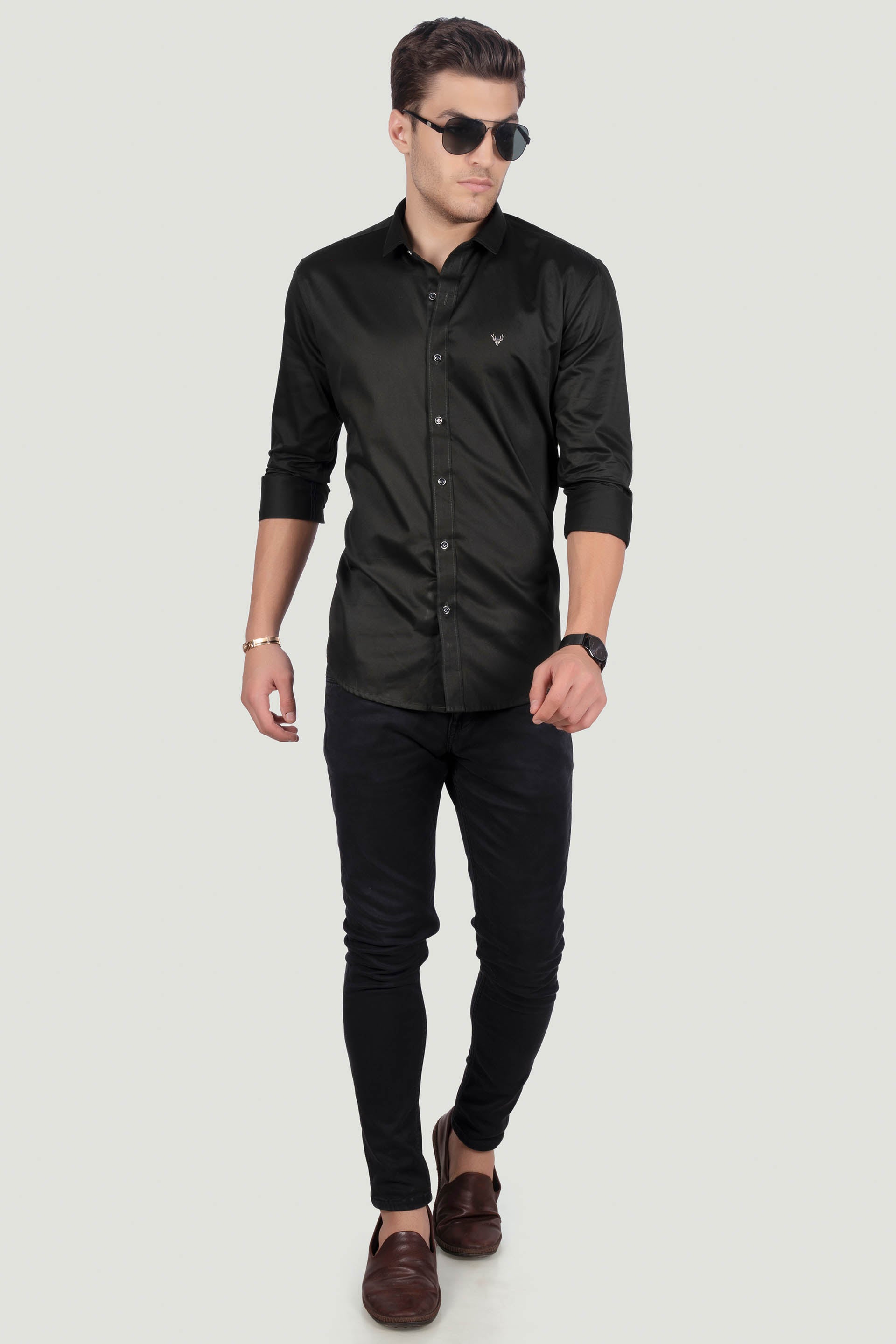 smooth-giordano-dark-green-solid-shirt