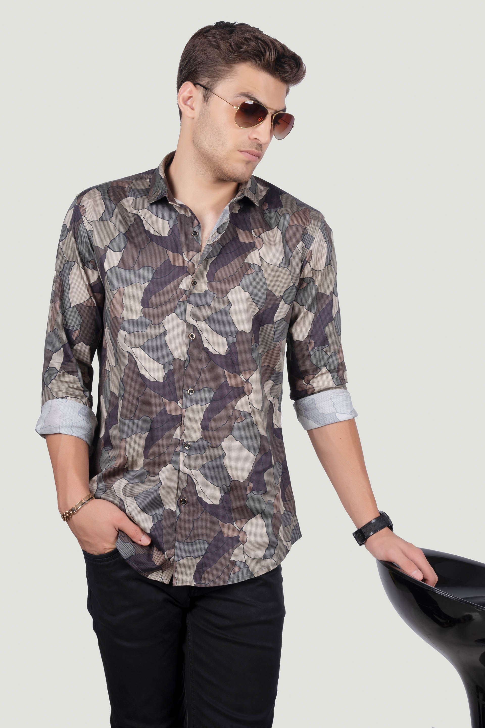 smooth-sebastiano-brown-abstract-printed-shirt