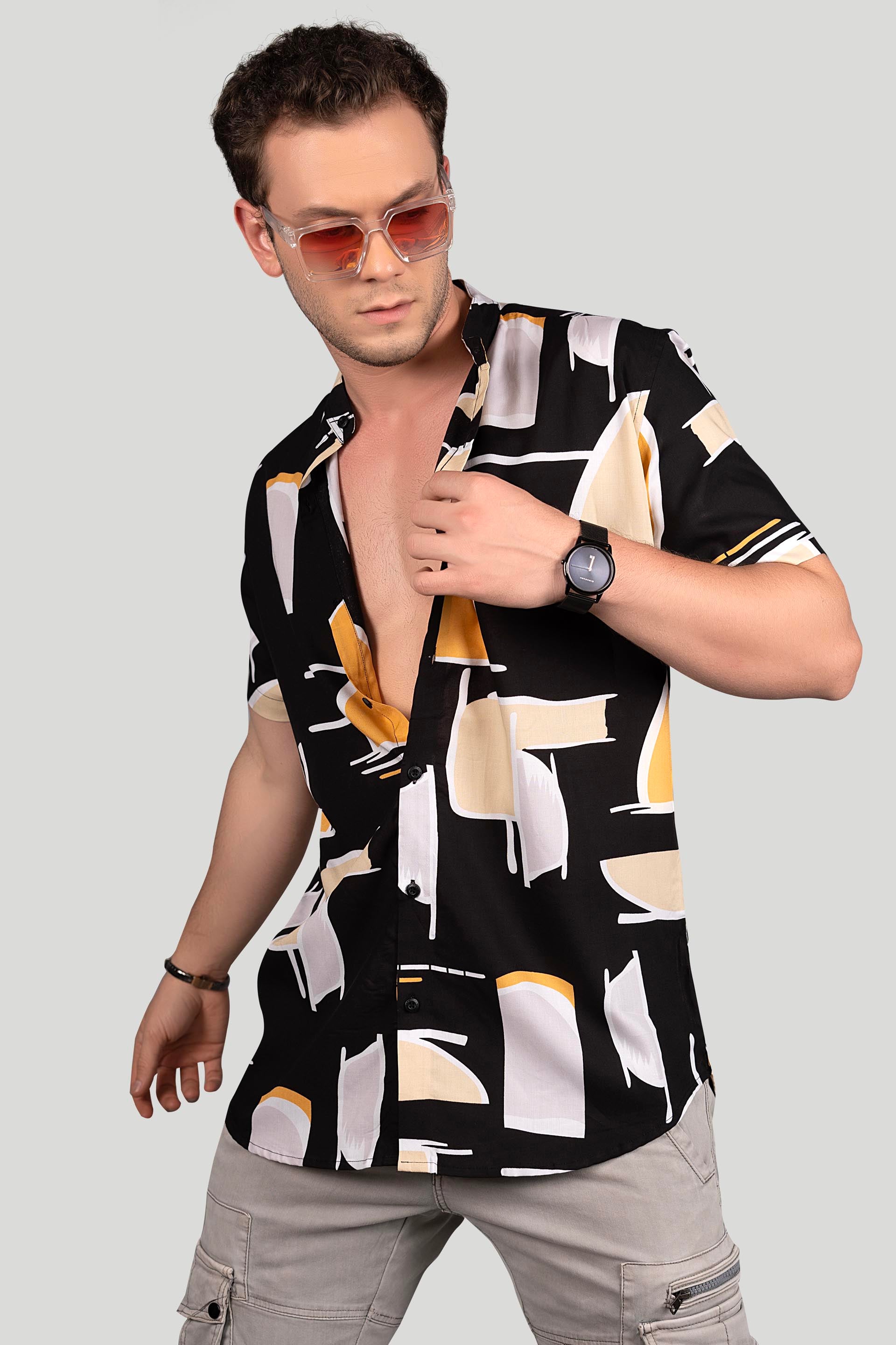smooth-stanley-gold-black-viscose-print-resort-shirt