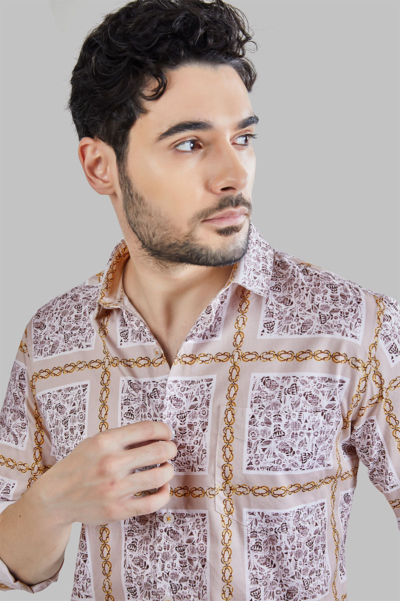 sophisticated-heinrich-cream-checkered-abstract-printed-shirt