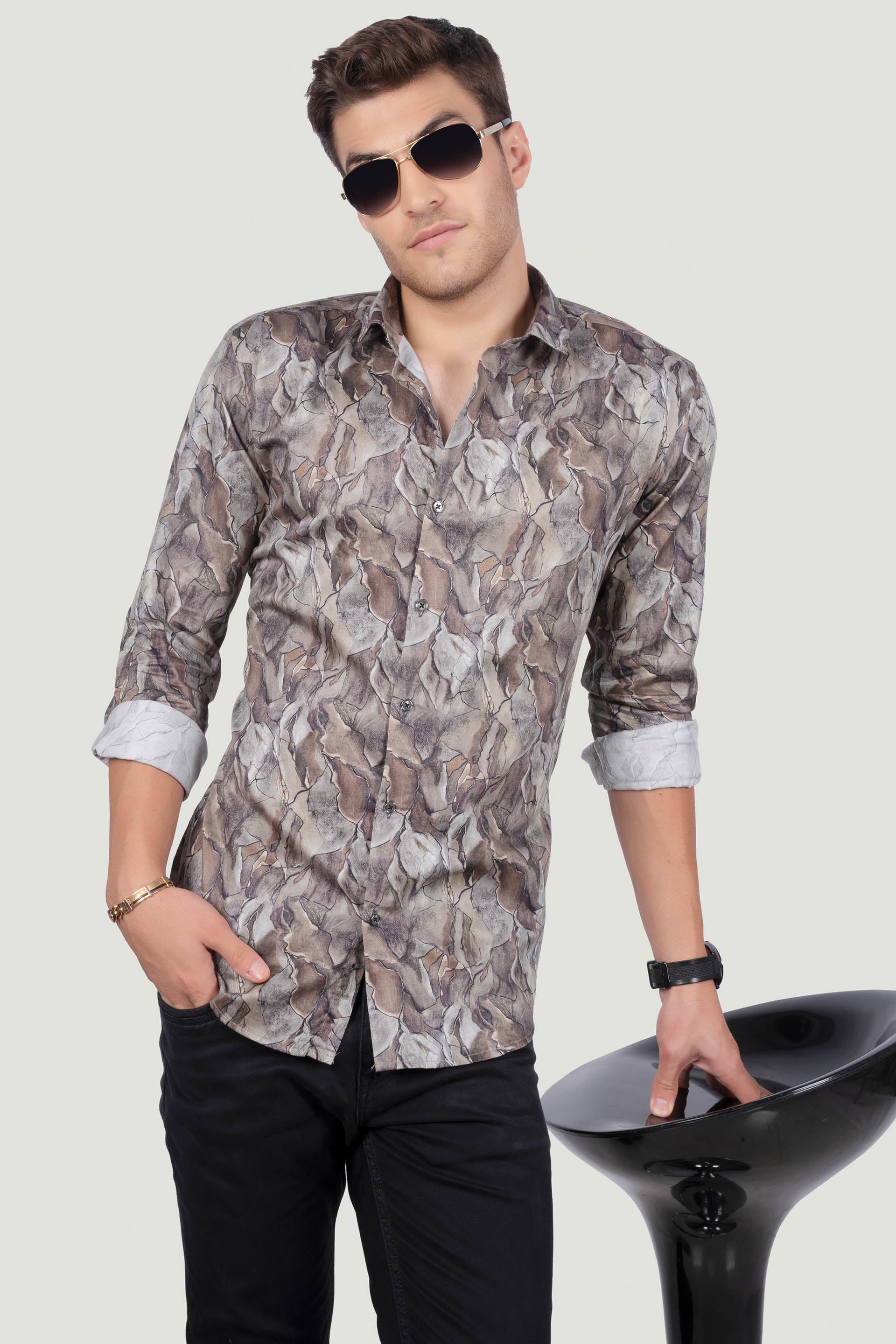 sophisticated-sandro-green-club-wear-shirt