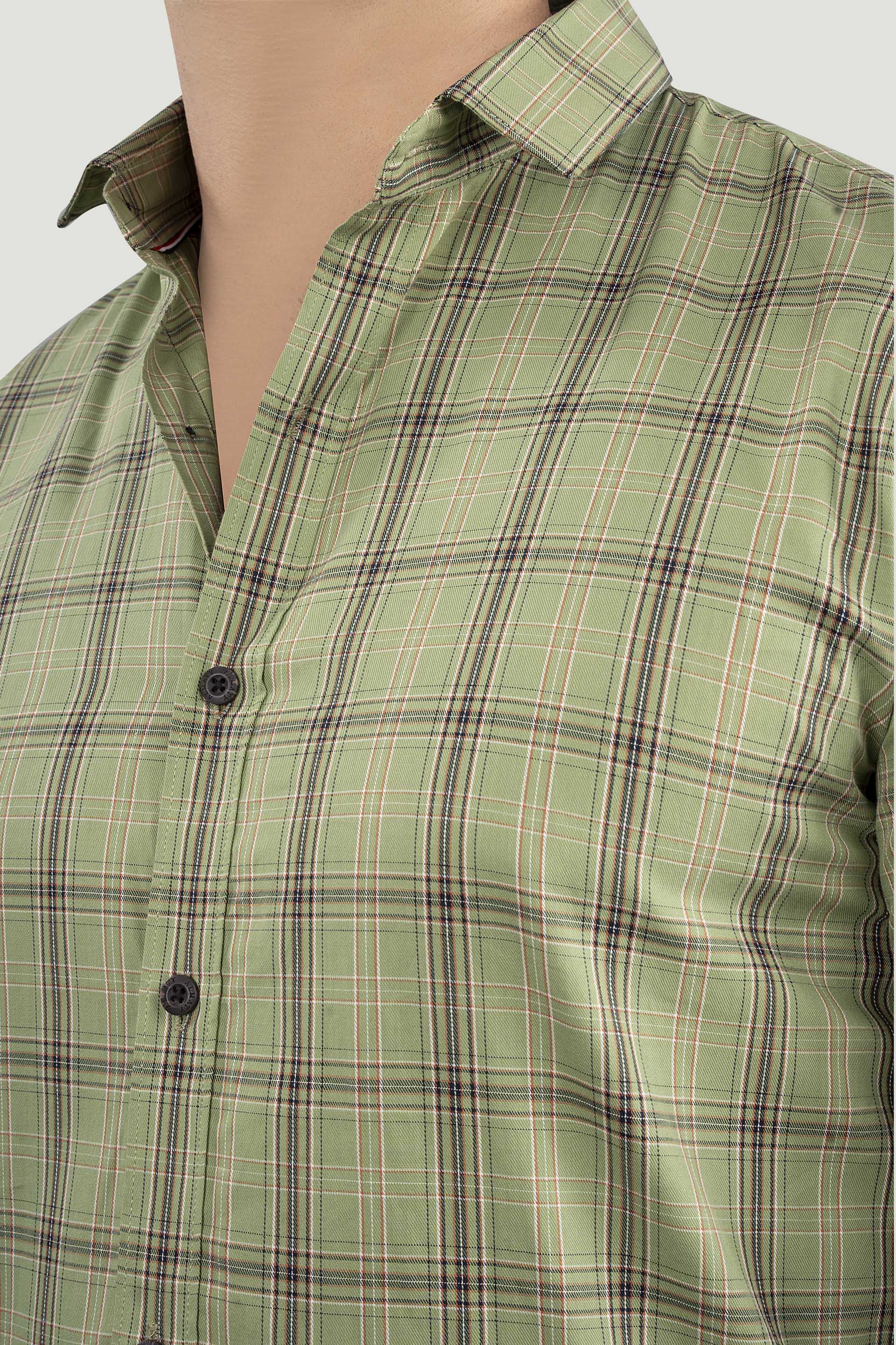 sophistication-demid-light-green-cotton-check-shirt