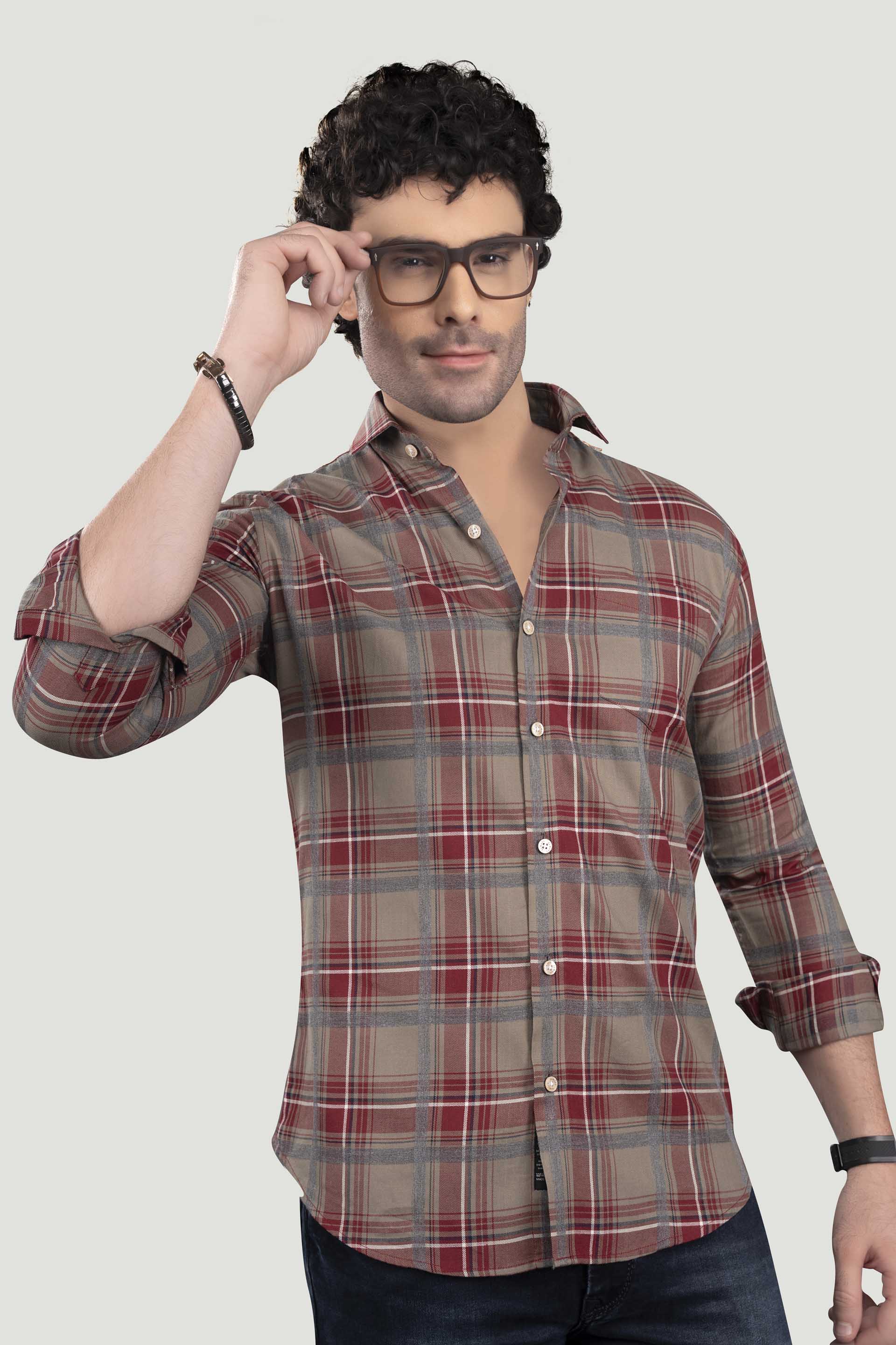 sophistication-erast-red-cotton-check-shirt