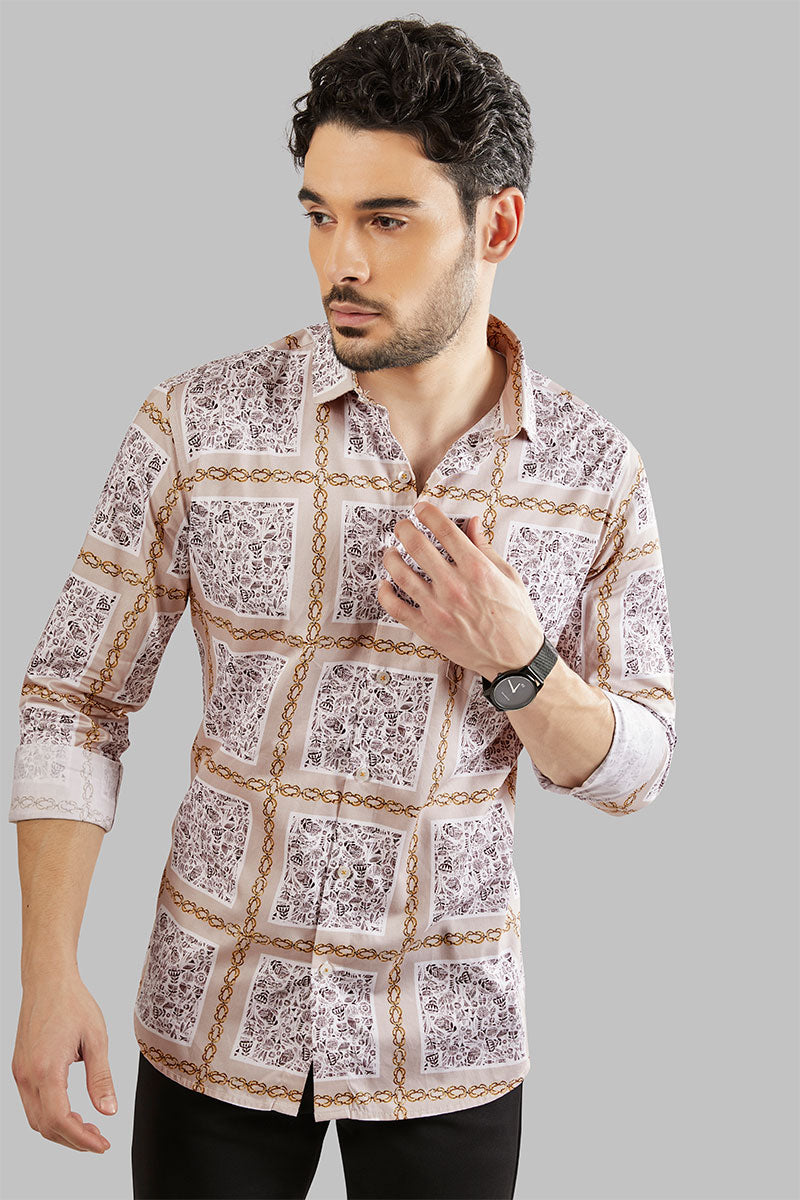 sophistication-heinrich-cream-checkered-abstract-printed-shirt