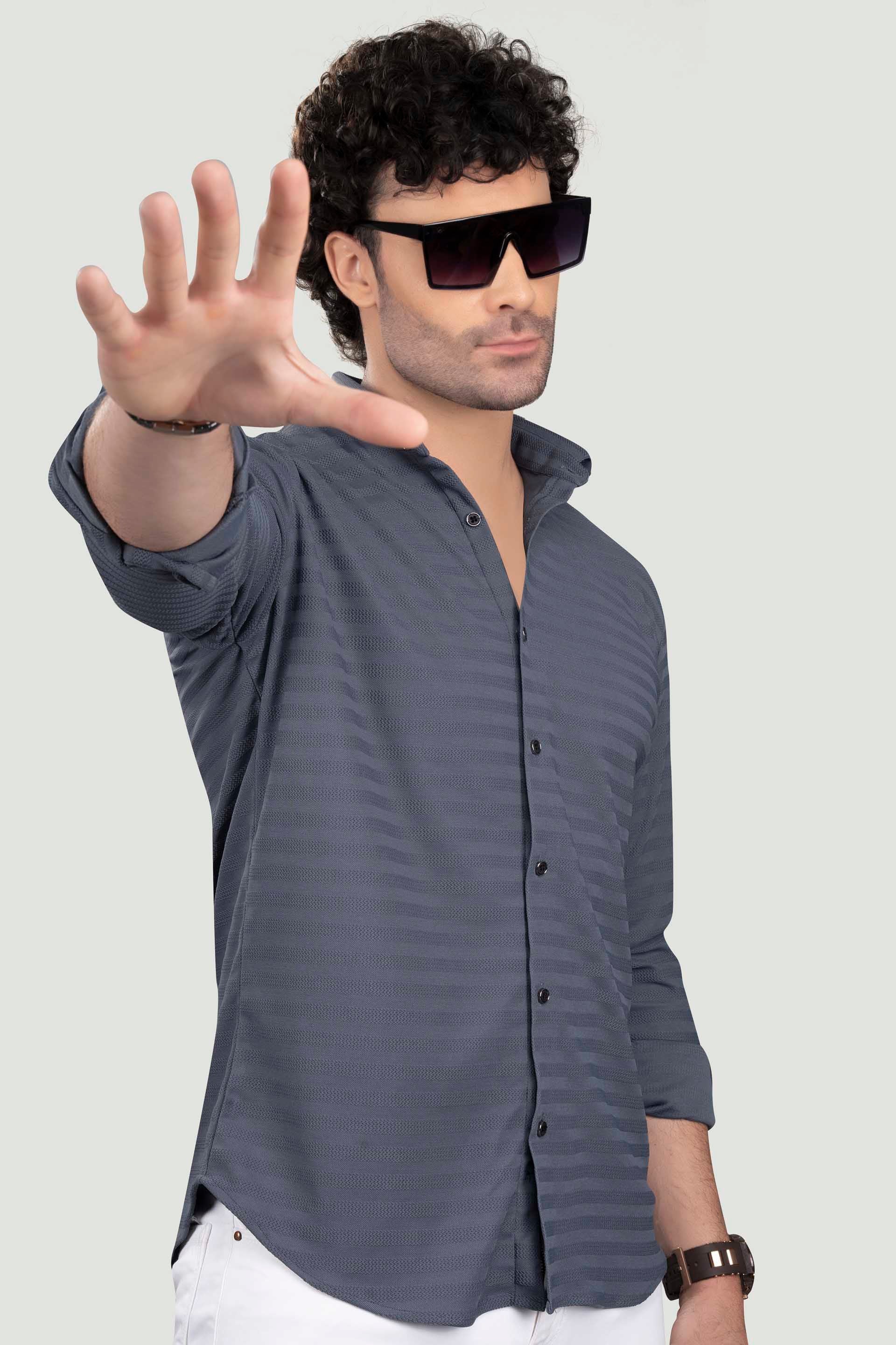 style-benjamin-grey-lycra-knitted-striped-shirt
