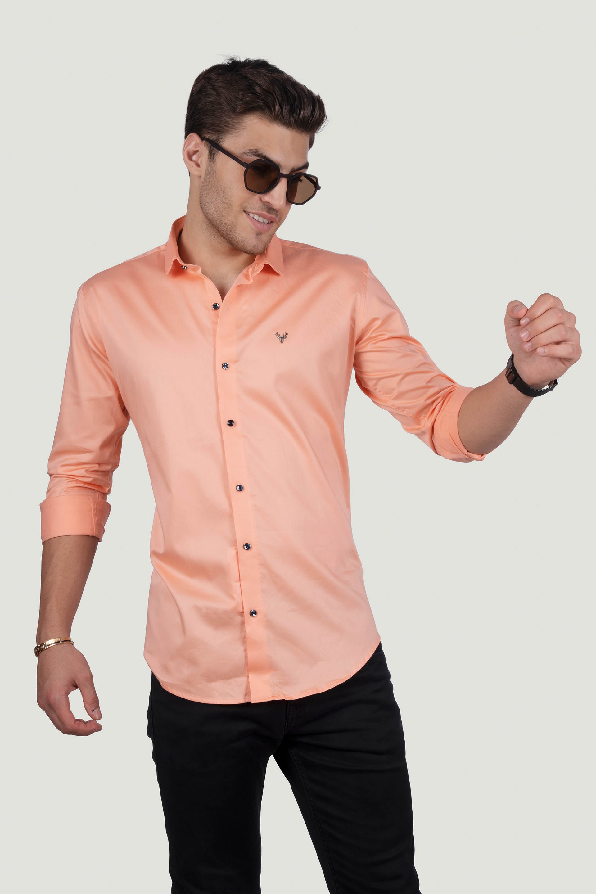 style-giuliano-orange-solid-shirt