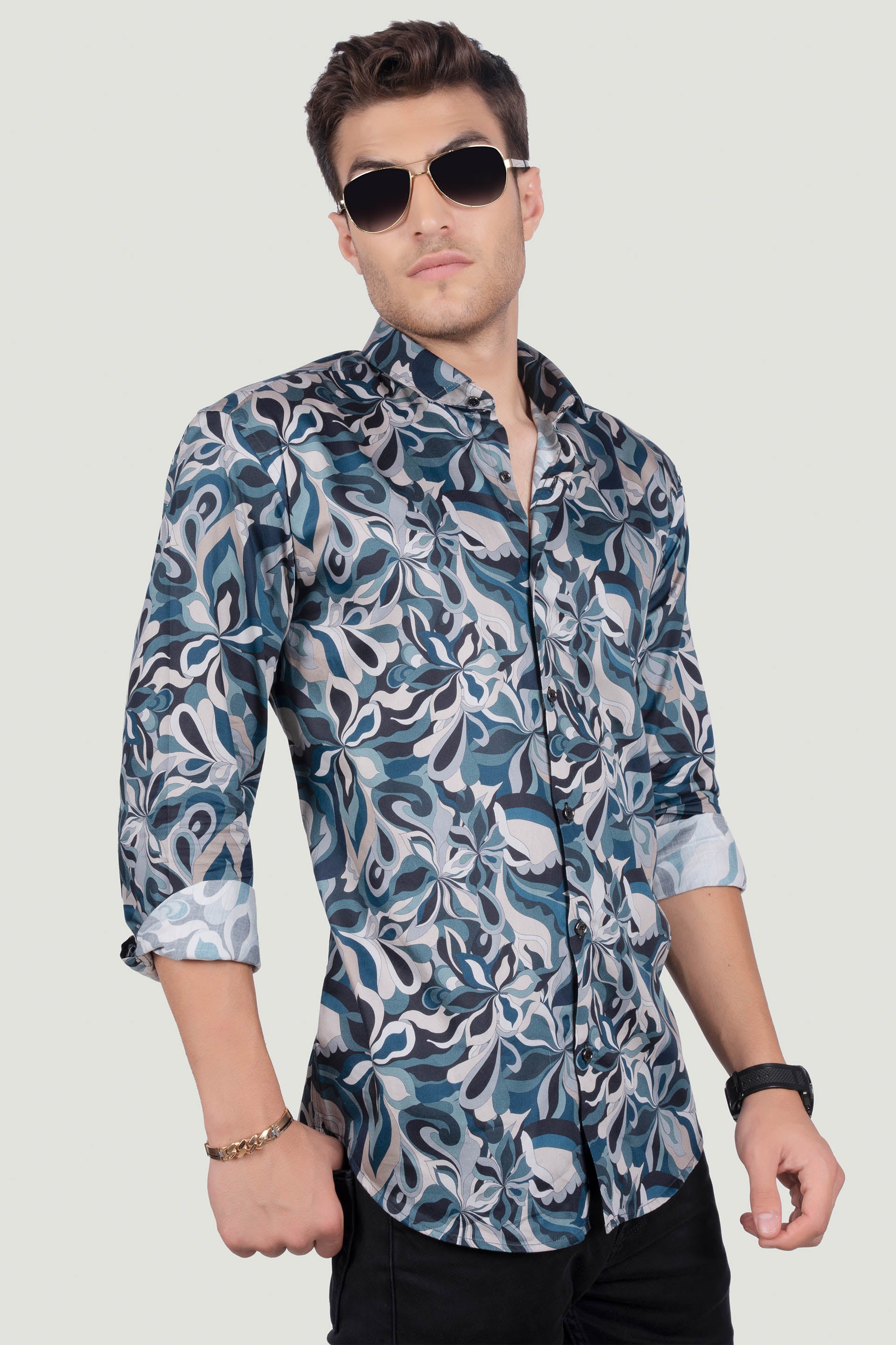 style-leone-turquoise-club-wear-shirt