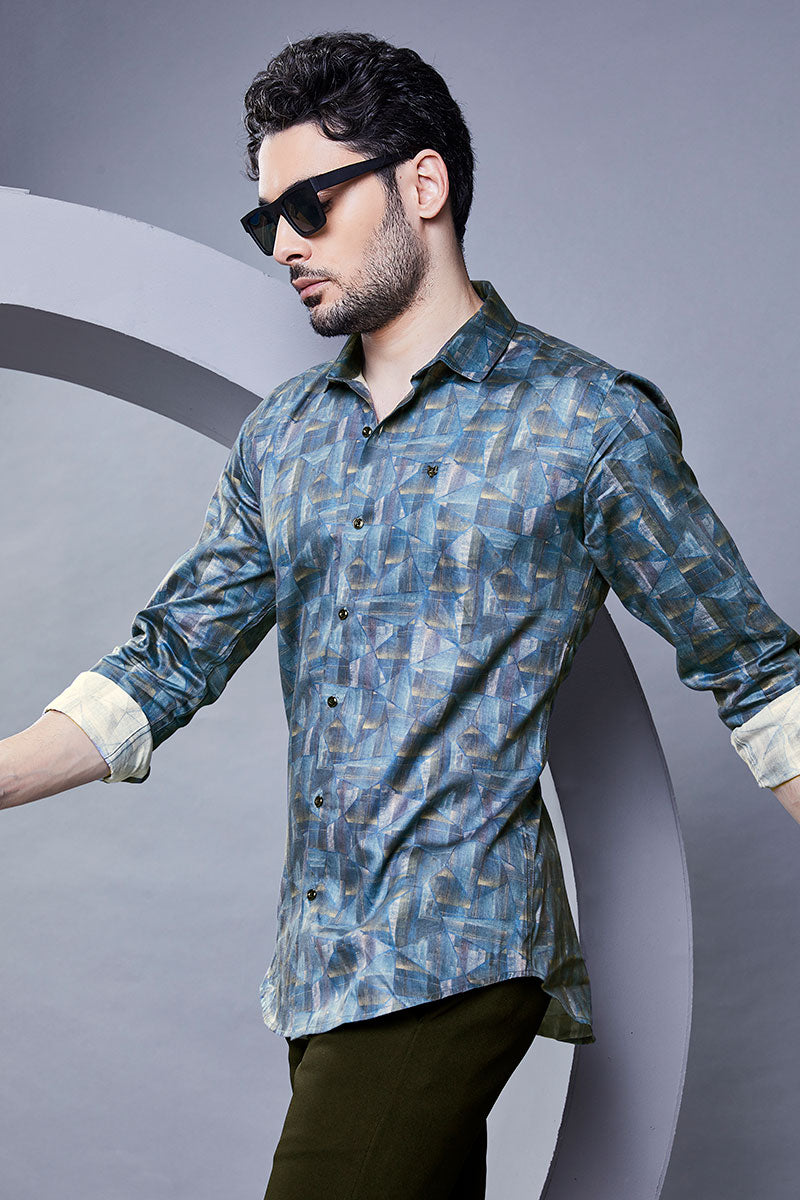 style-lorenzo-blue-geometric-printed-shirt