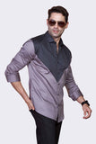 style-vortex-gray-v-style-party-wear-shirt