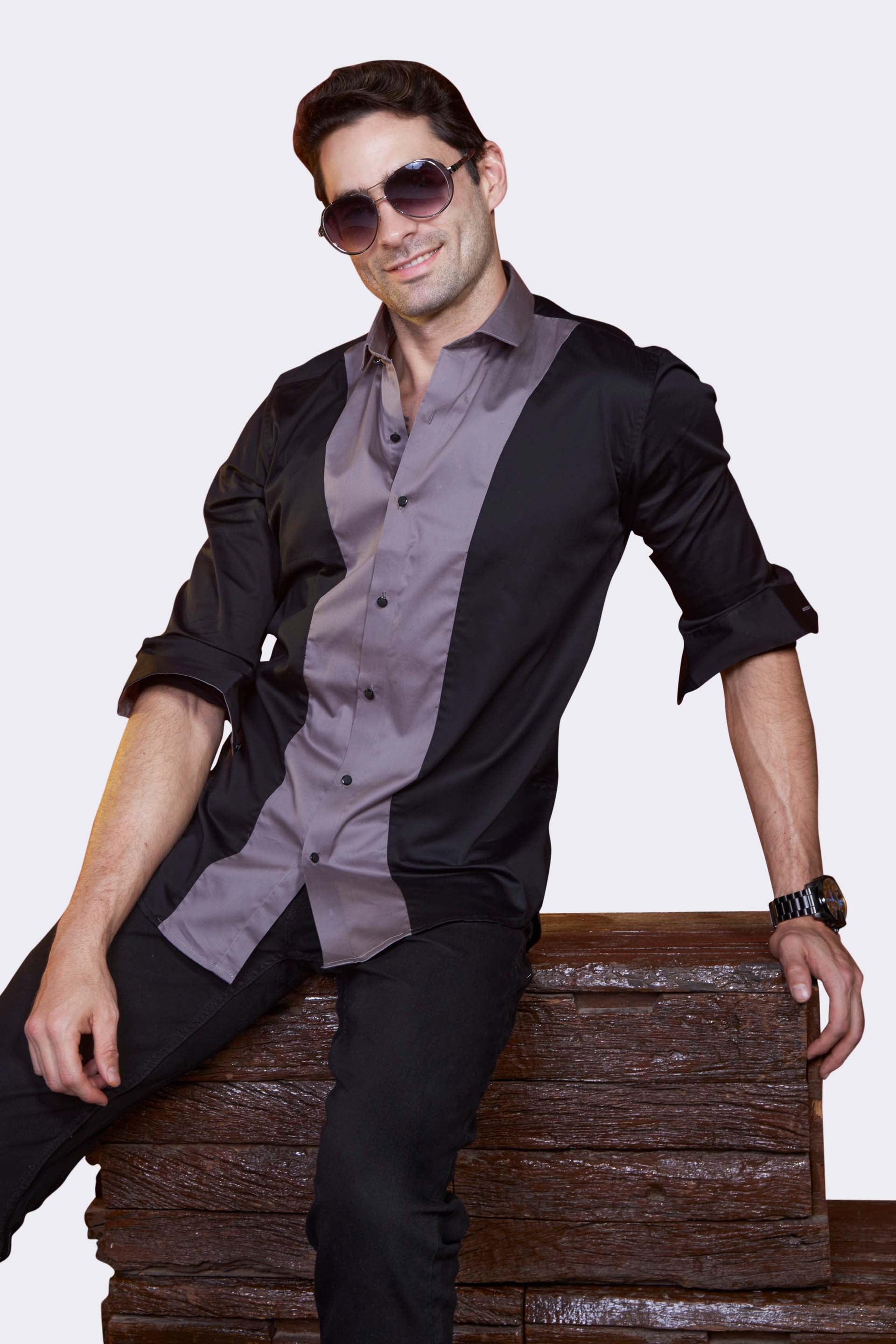 stylish-curved-stripes-black-party-wear-shirt