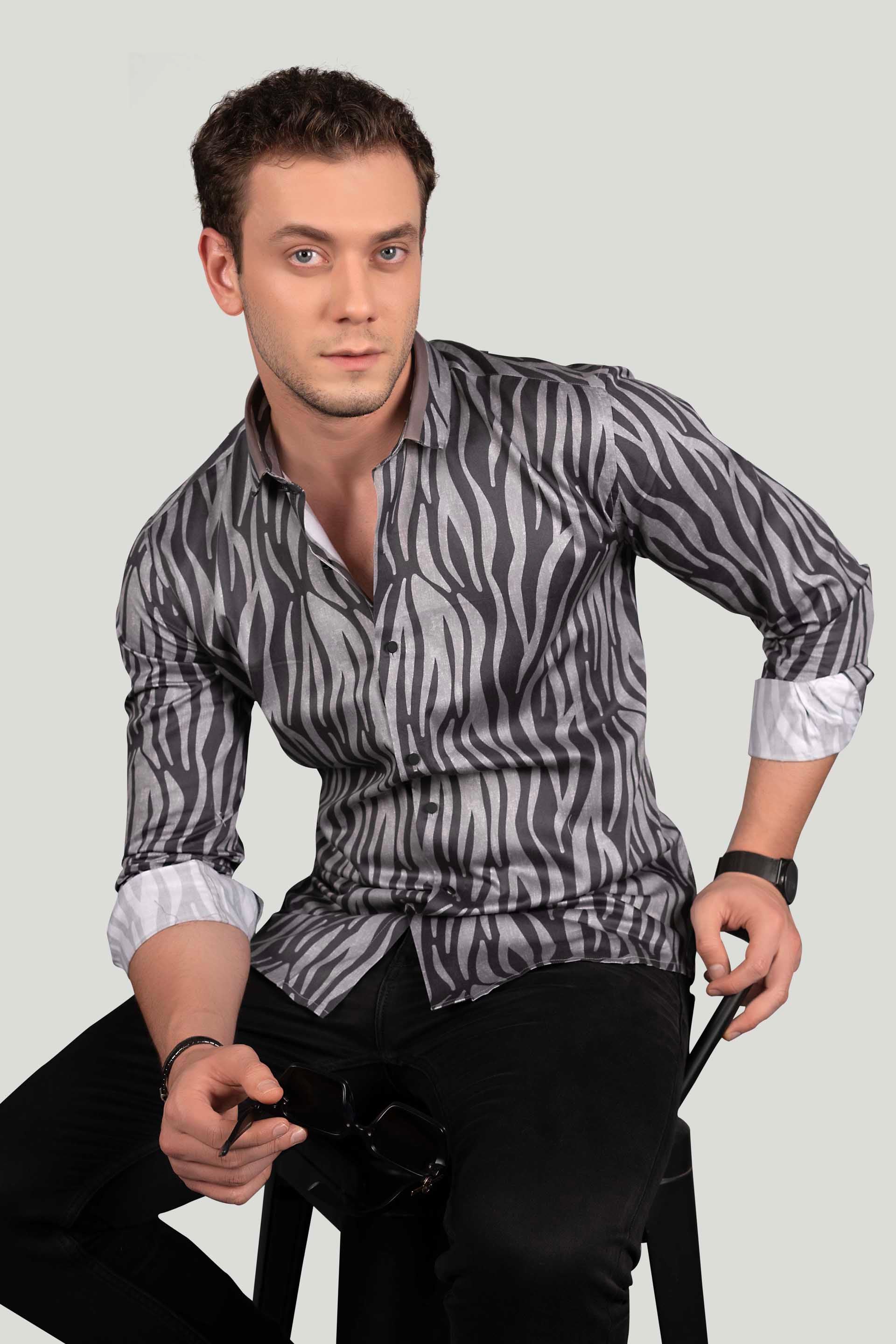 stylish-kolson-grey-abstract-printed-shirt