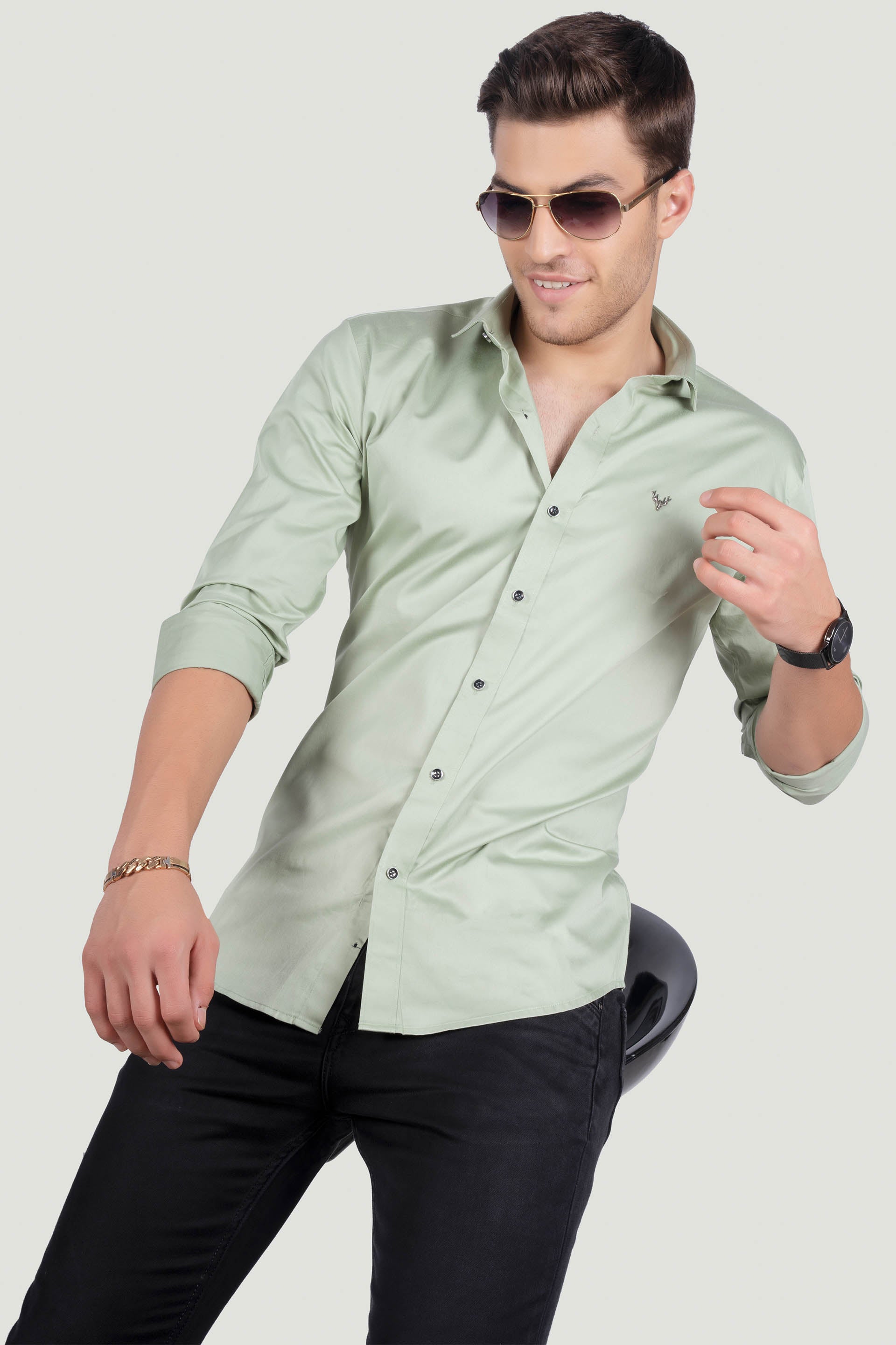 stylish-lino-green-solid-shirt