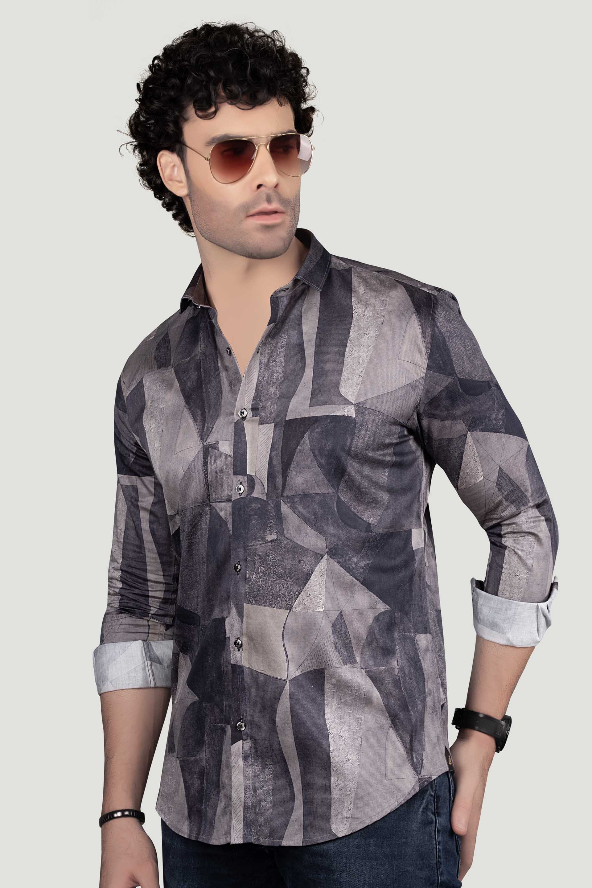 stylish-mikhei-grey-giza-cotton-club -wear-shirt