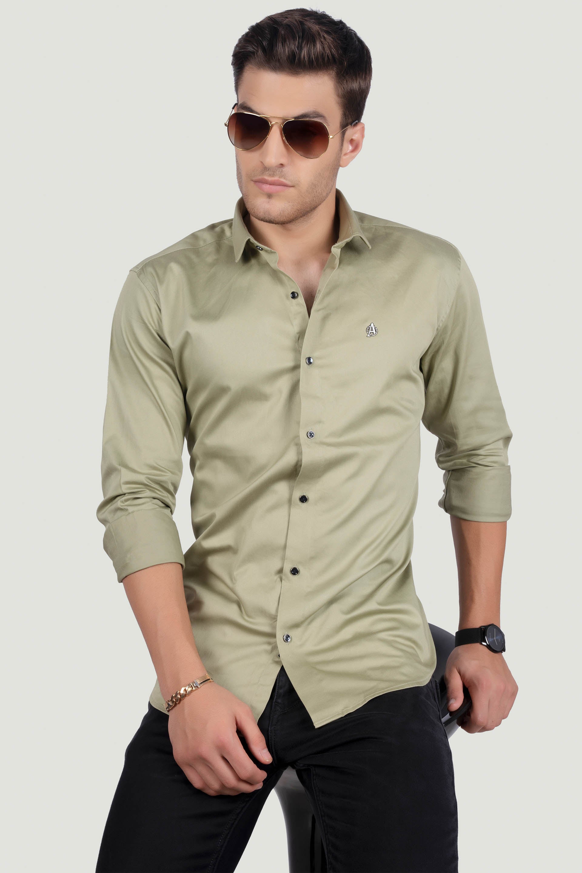 stylish-oscar-light-green-solid-shirt