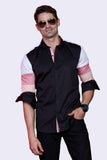 tricolor-sleeves-black-party-wear-shirt