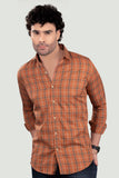 tokyo-orange-cotton-check-shirt