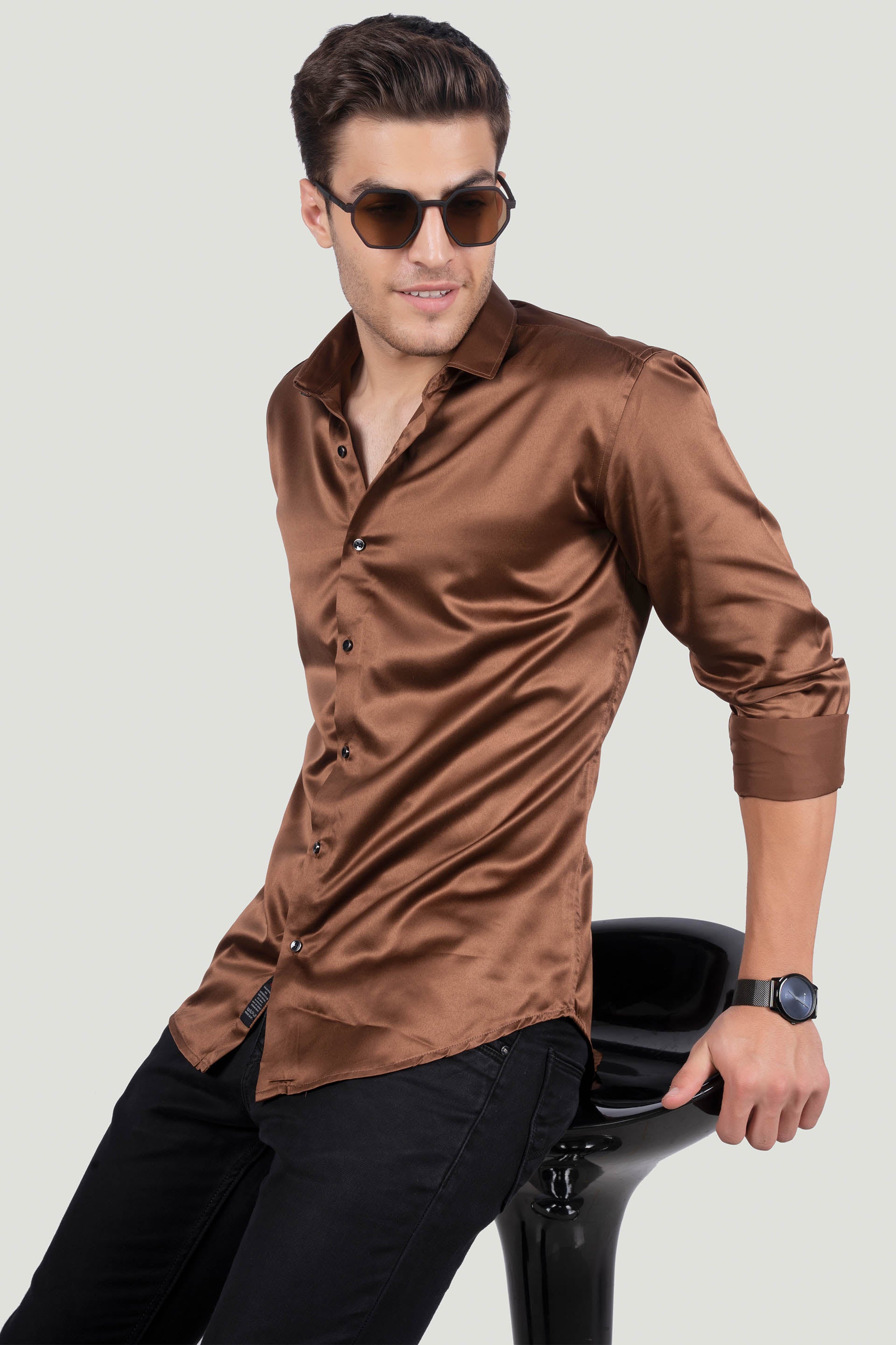 trendy-calogero-brown-solid-shirt