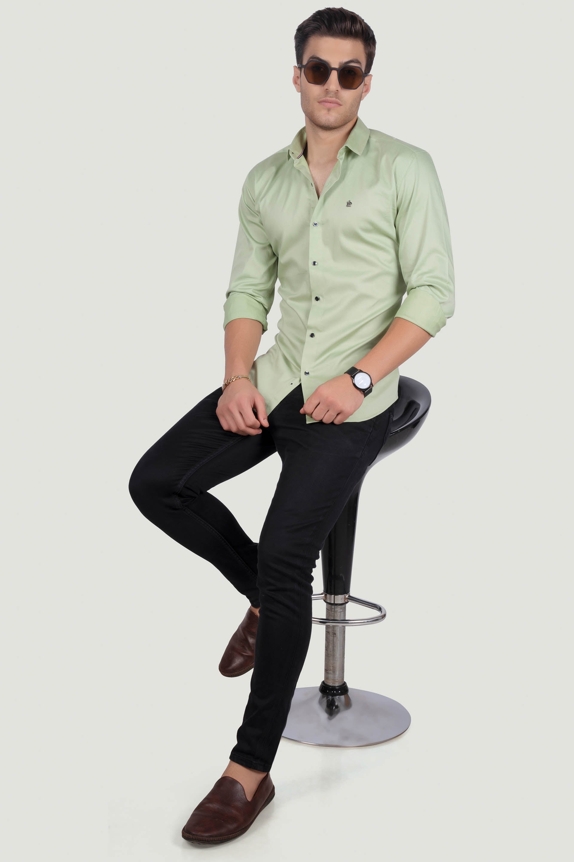 trendy-domenico-green-solid-shirt