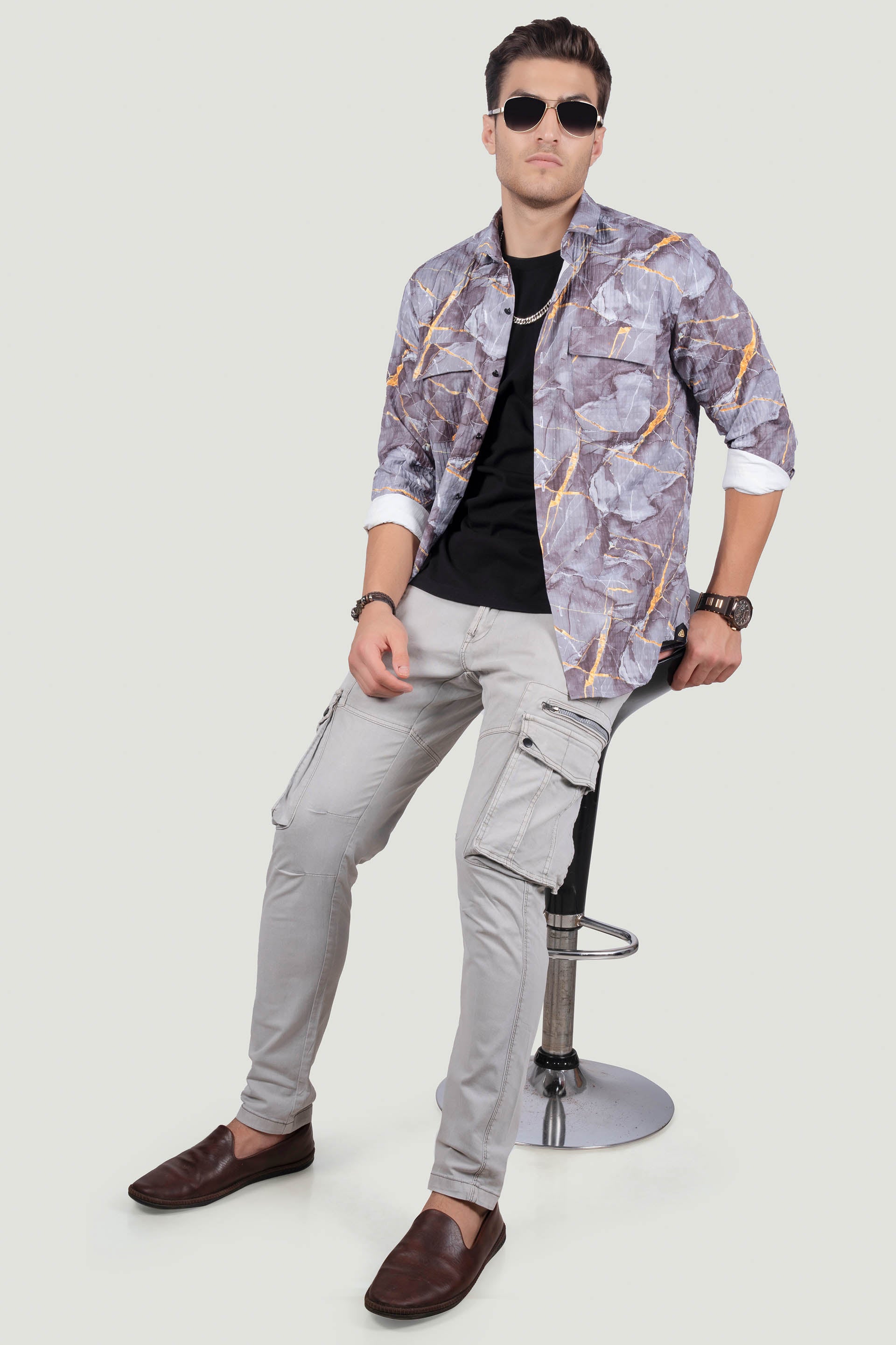 trendy-double-pocket-gennaro-brown-overshirt-printed-shirt