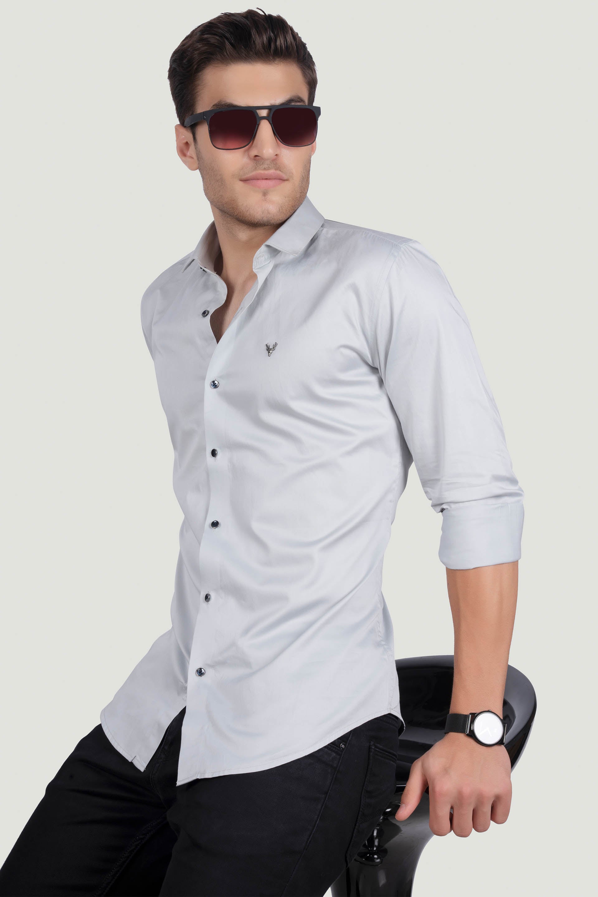 trendy-franklin-grey-solid-shirt