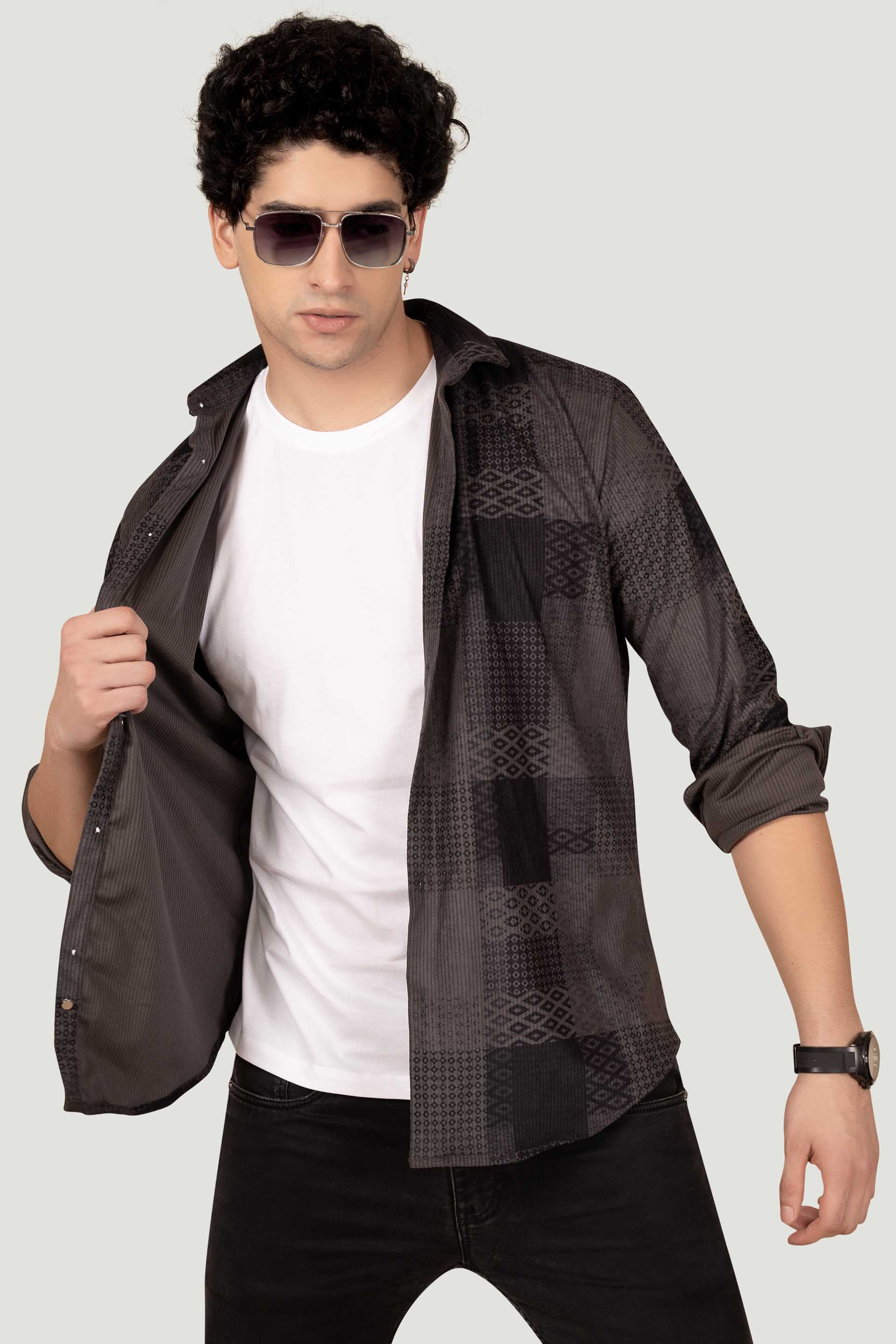 trendy-finn-black-print-corduroy-shirt