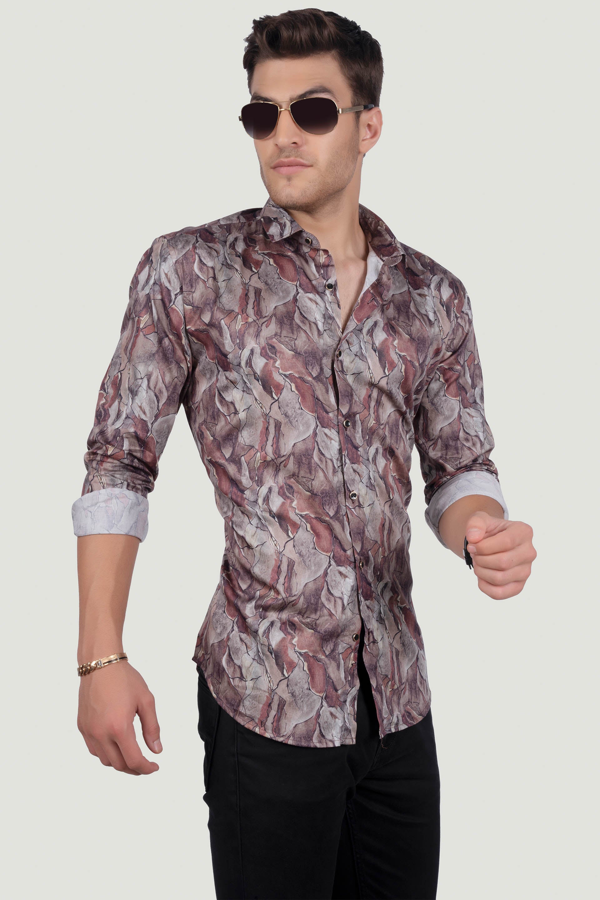 trendy-ruggero-brown-club-wear-shirt