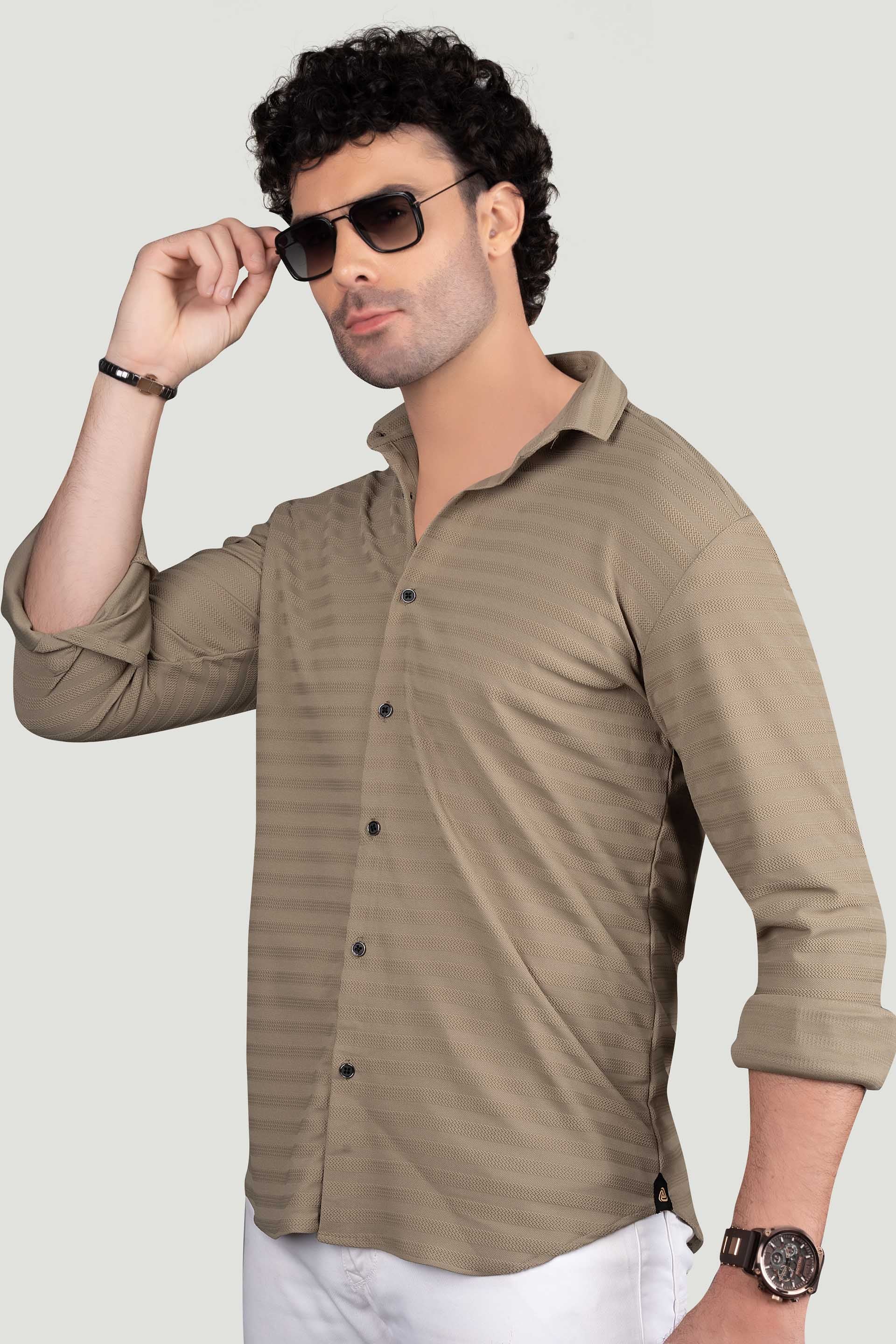 trendy-sergei-cream-lycra-knitted-striped-shirt