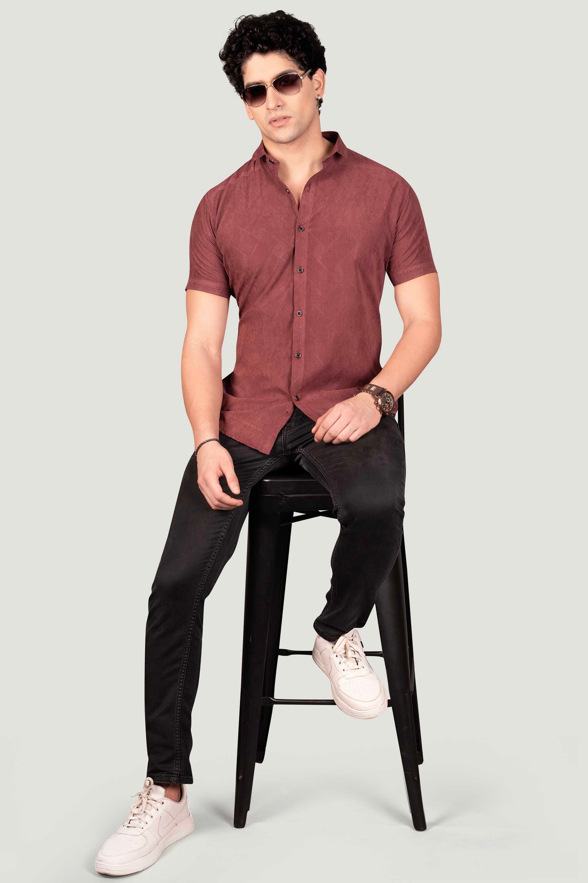 trendy-zachary-maroon-textured-solid-shirt