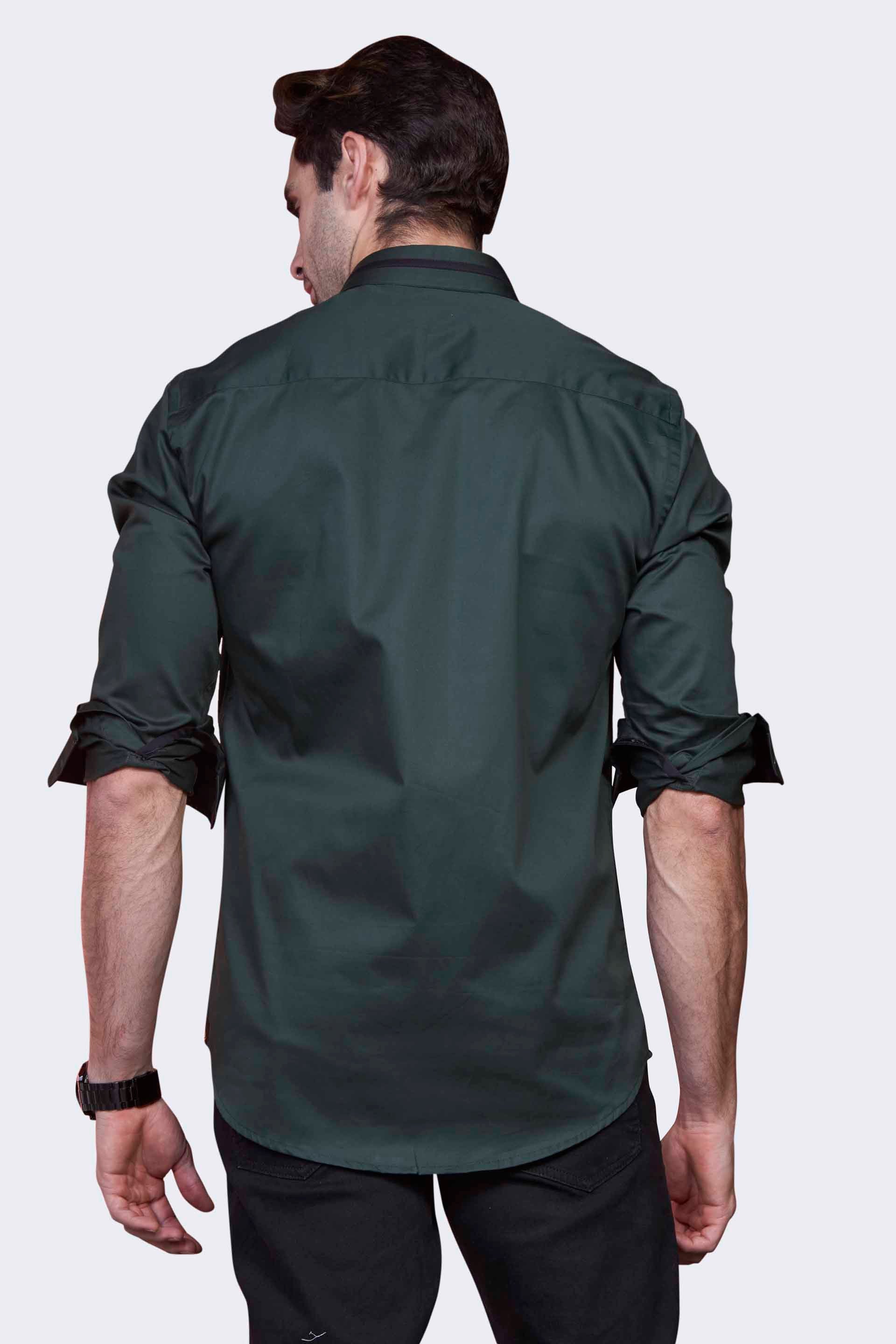 upscale-emerald-green-solid-trim-designer-shirt