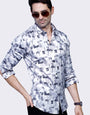 VANCE GRAY ABSTRACT PRINTED SHIRT