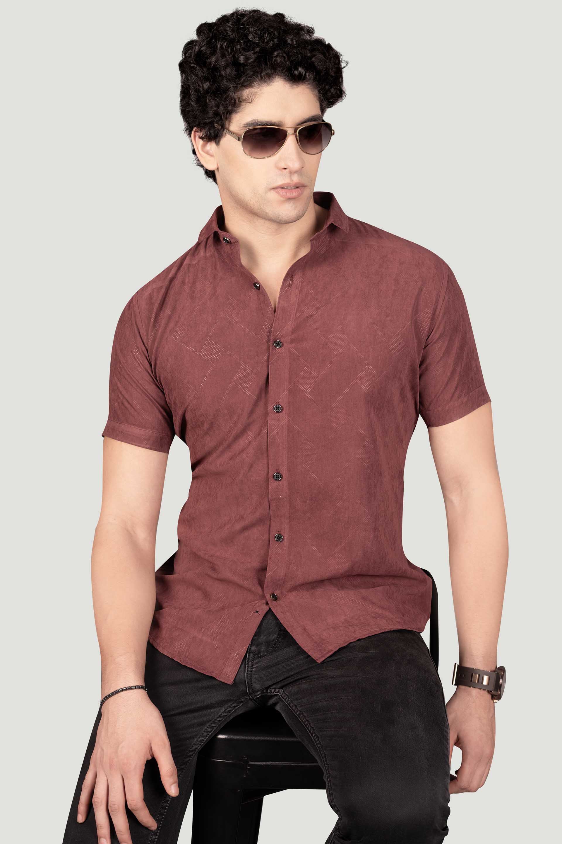 vibrant-zachary-maroon-textured-solid-shirt