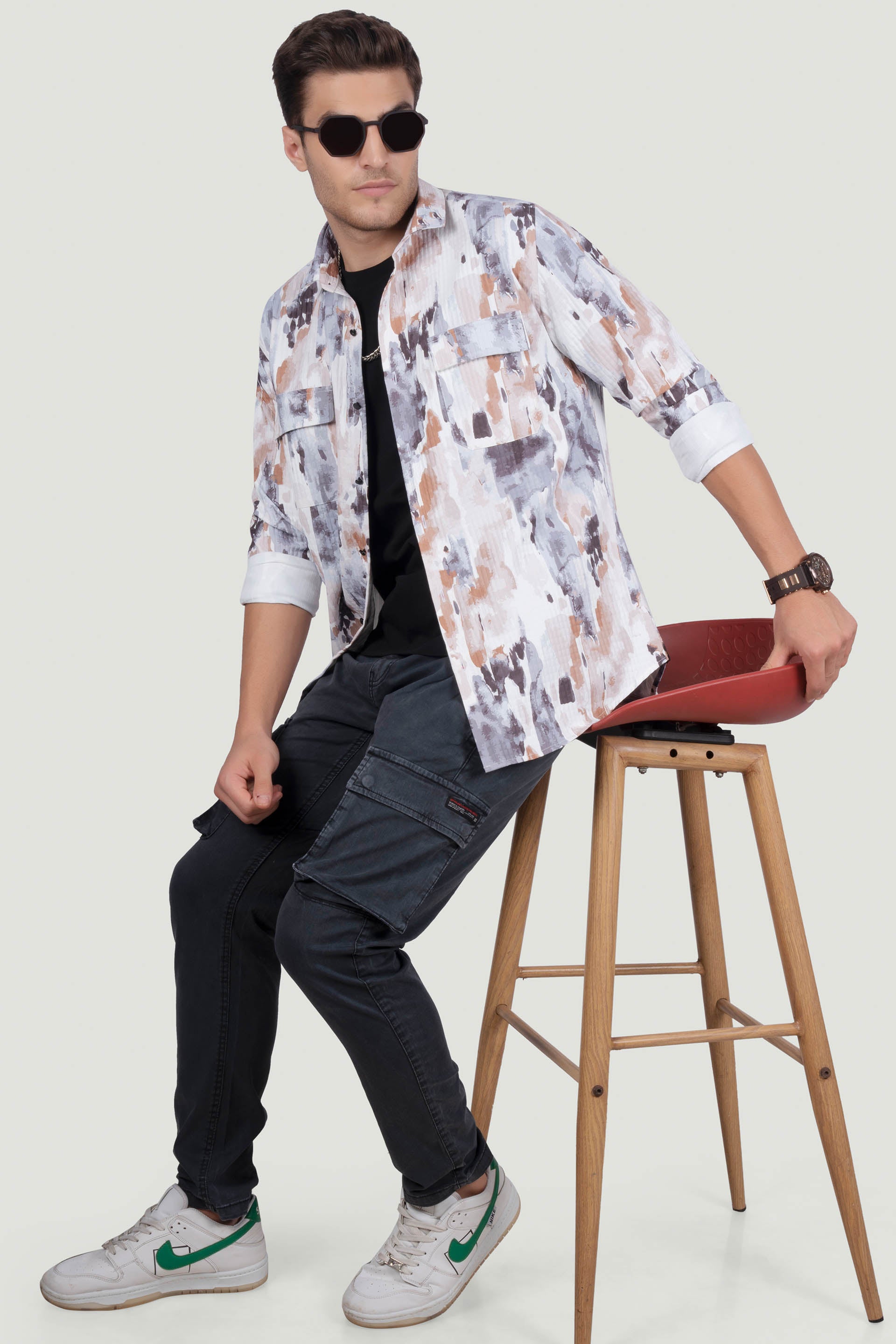 DOUBLE POCKET GIORGIO MULTI OVERSHIRT