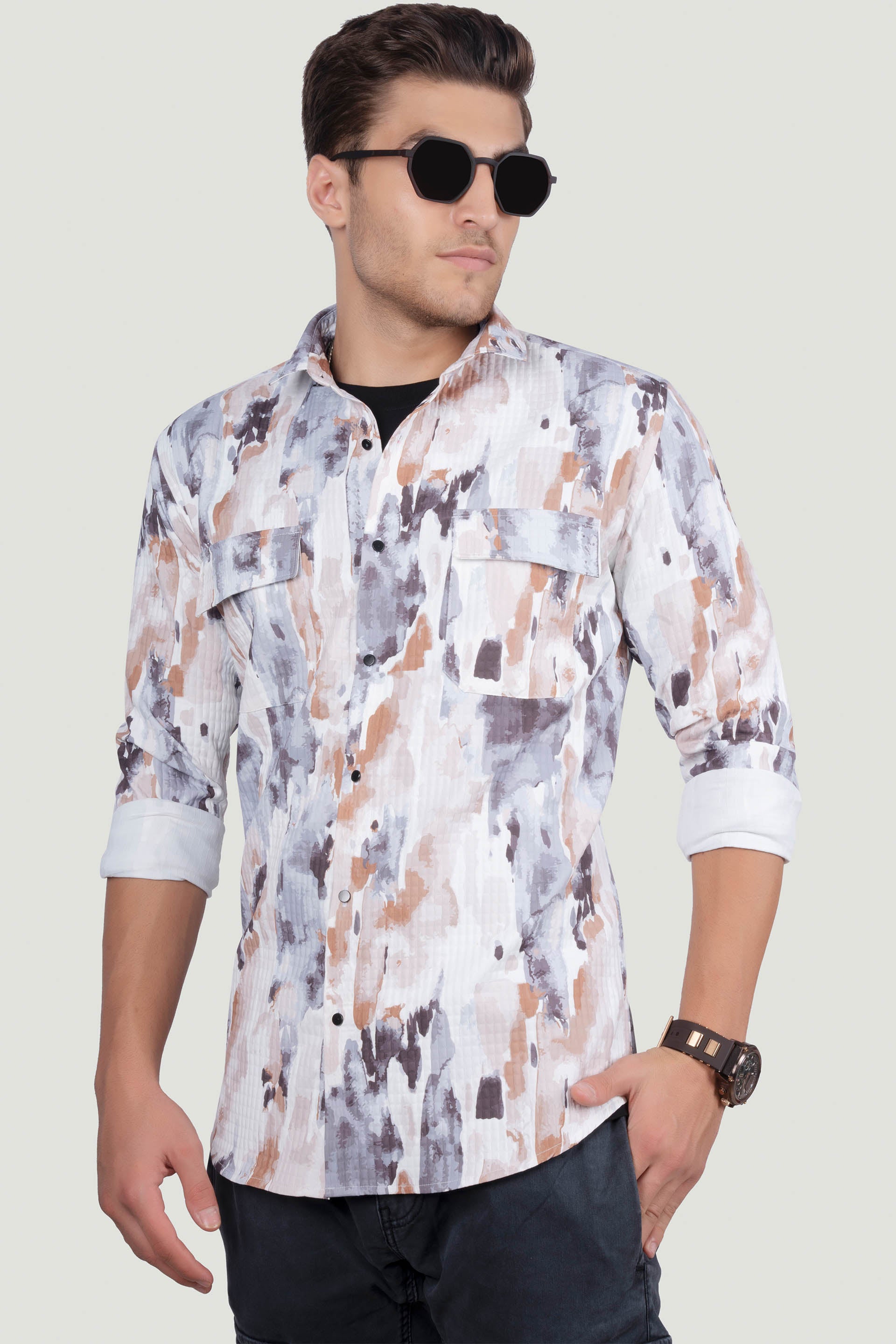 DOUBLE POCKET GIORGIO MULTI OVERSHIRT