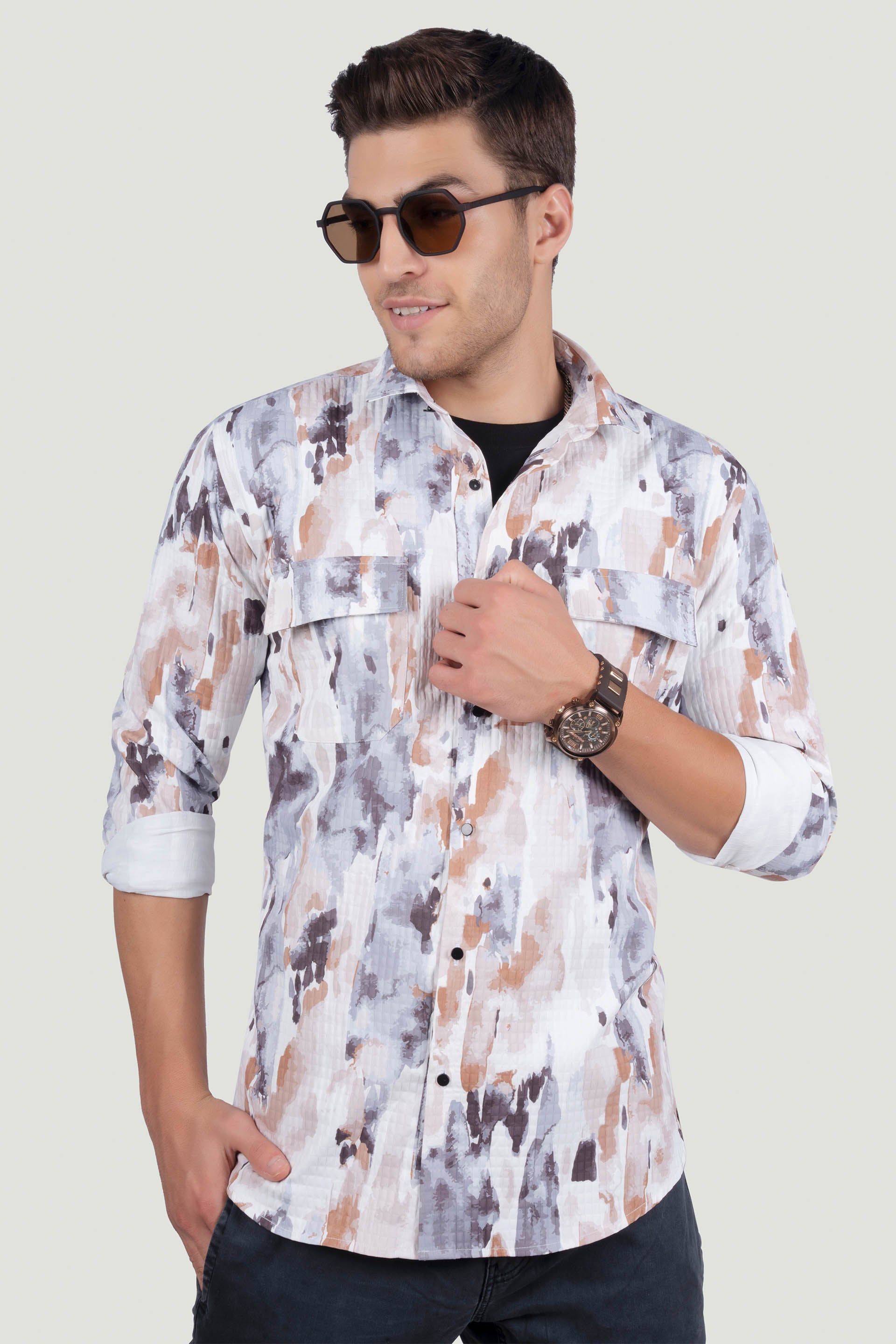 DOUBLE POCKET GIORGIO MULTI OVERSHIRT