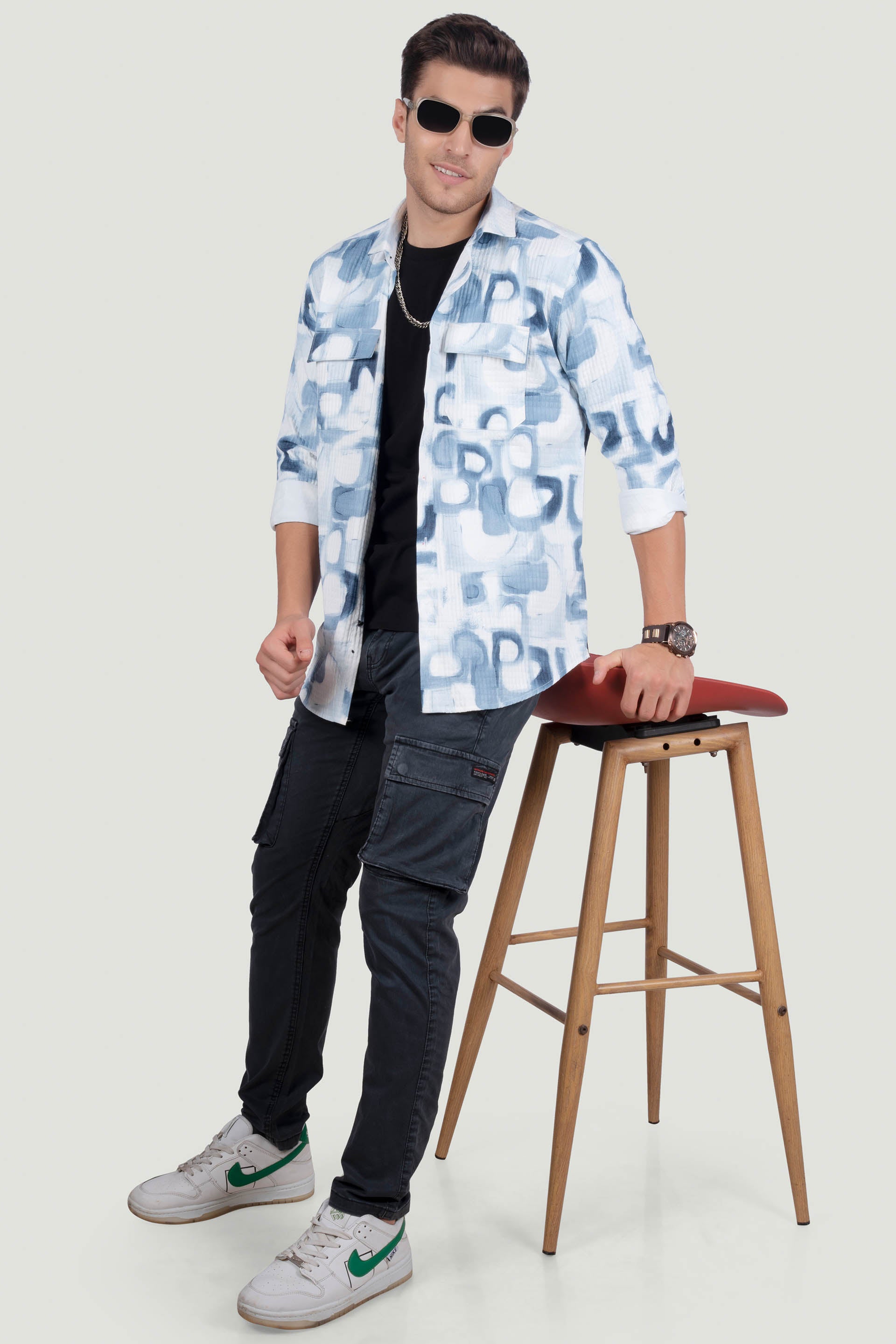 DOUBLE POCKET FREDERICK SKY BLUE OVERSHIRT