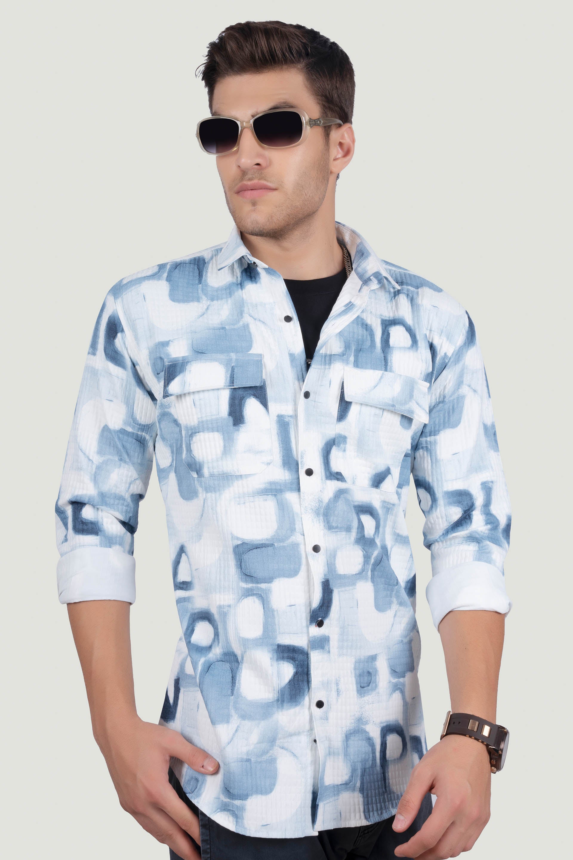 DOUBLE POCKET FREDERICK SKY BLUE OVERSHIRT