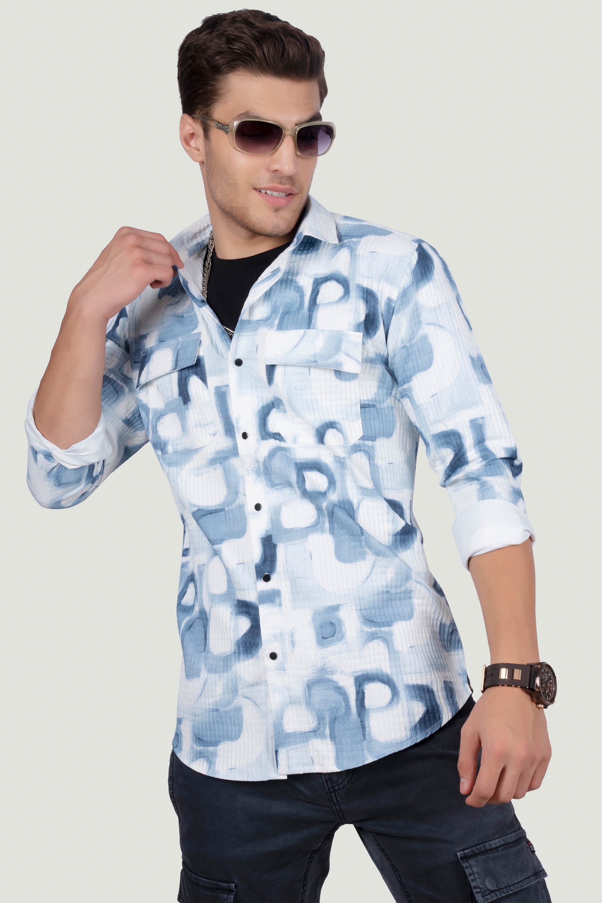 DOUBLE POCKET FREDERICK SKY BLUE OVERSHIRT