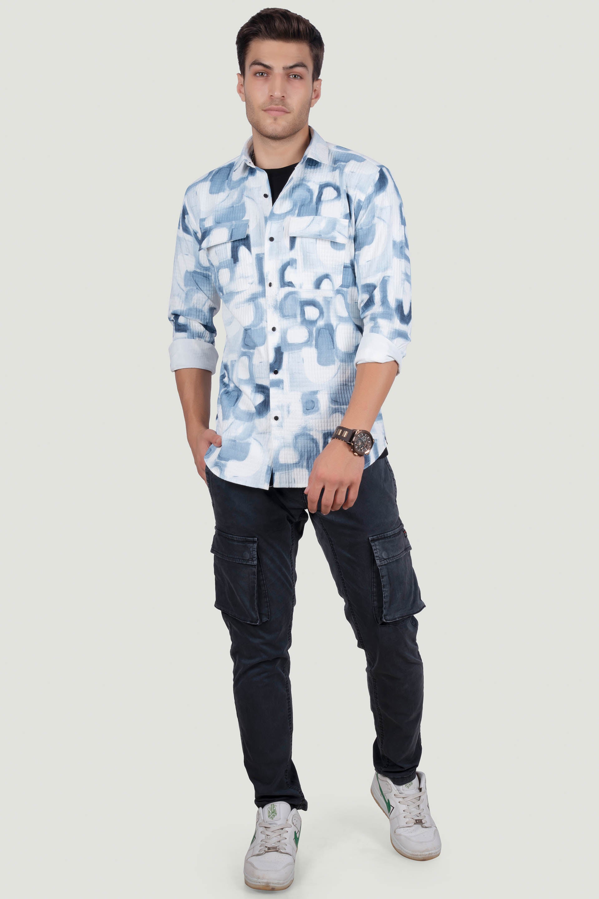 DOUBLE POCKET FREDERICK SKY BLUE OVERSHIRT