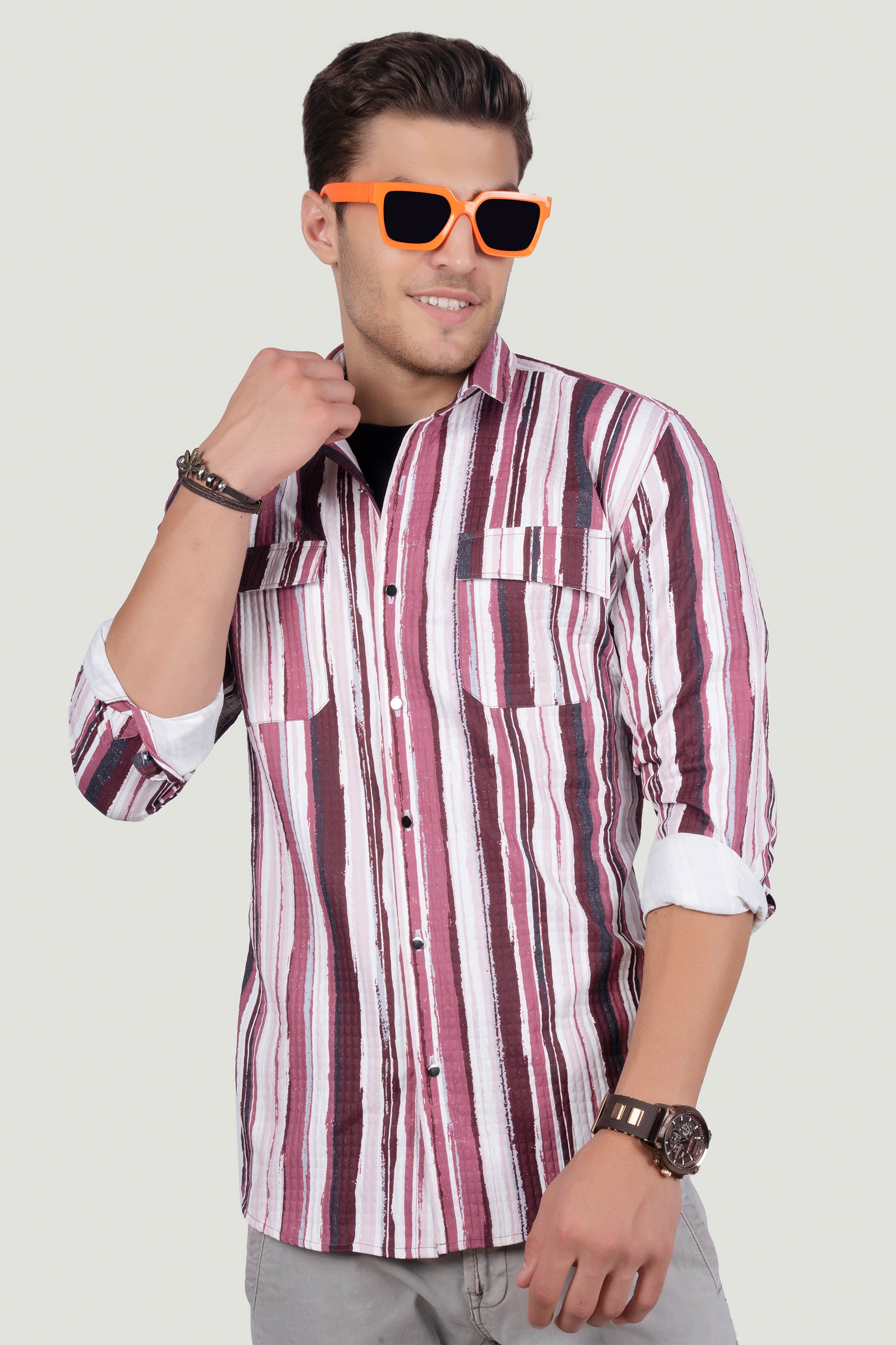 DOUBLE POCKET CHRISTOPHER PINK OVERSHIRT