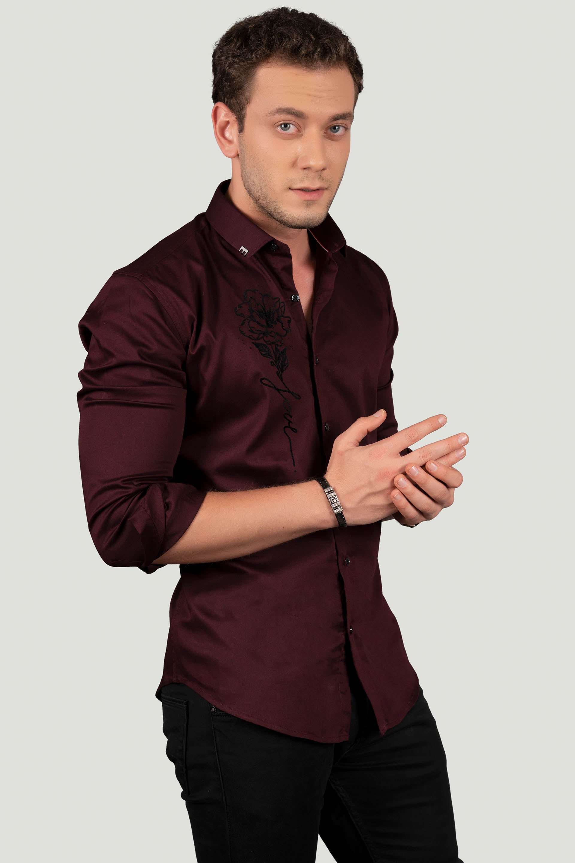 KELLEN MAROON DESIGNER SHIRT