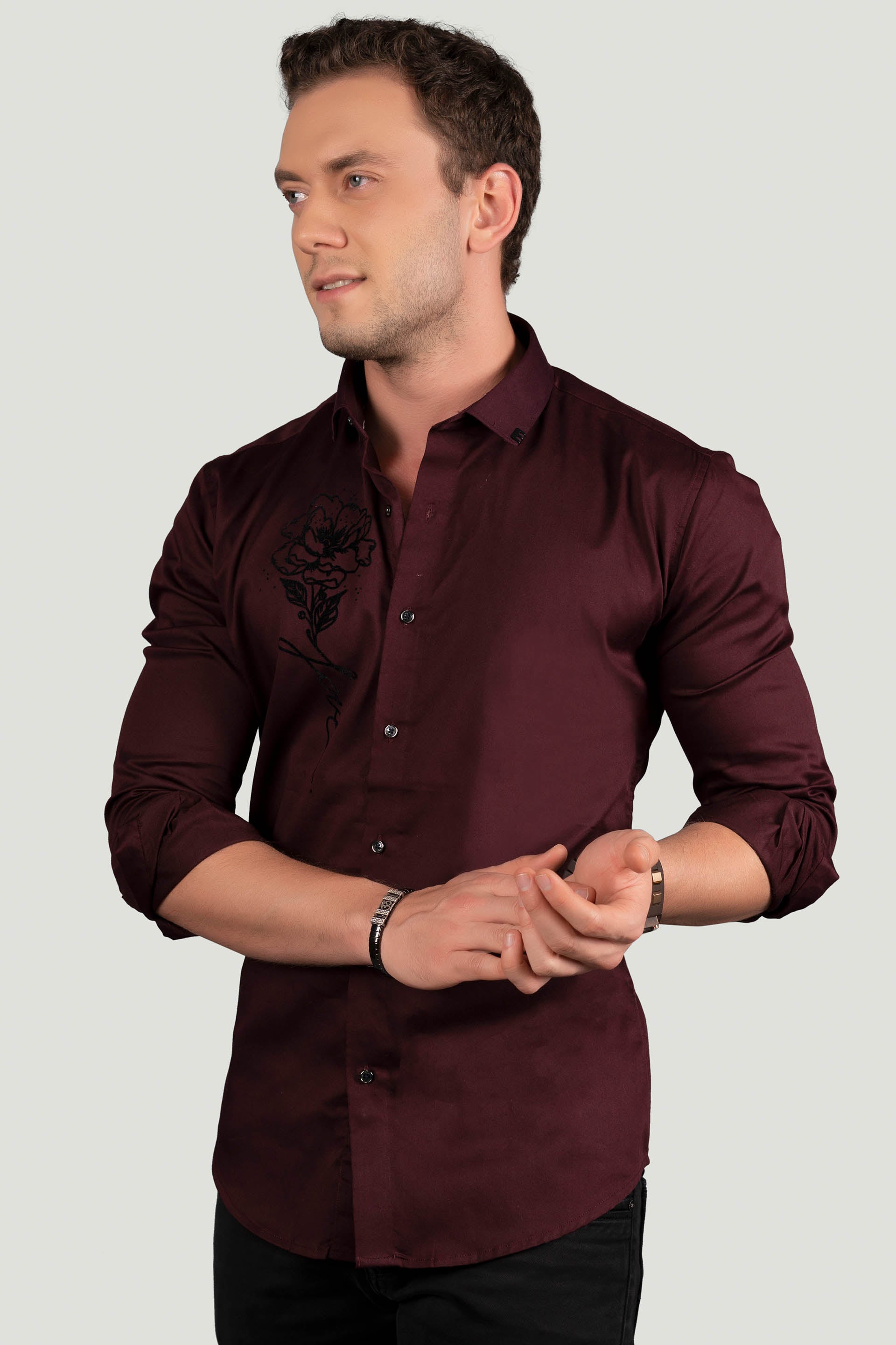 KELLEN MAROON DESIGNER SHIRT