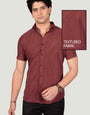 Zachary Maroon Textured Solid Shirt