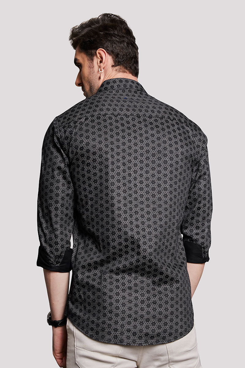 Eugene Black Geometric Print