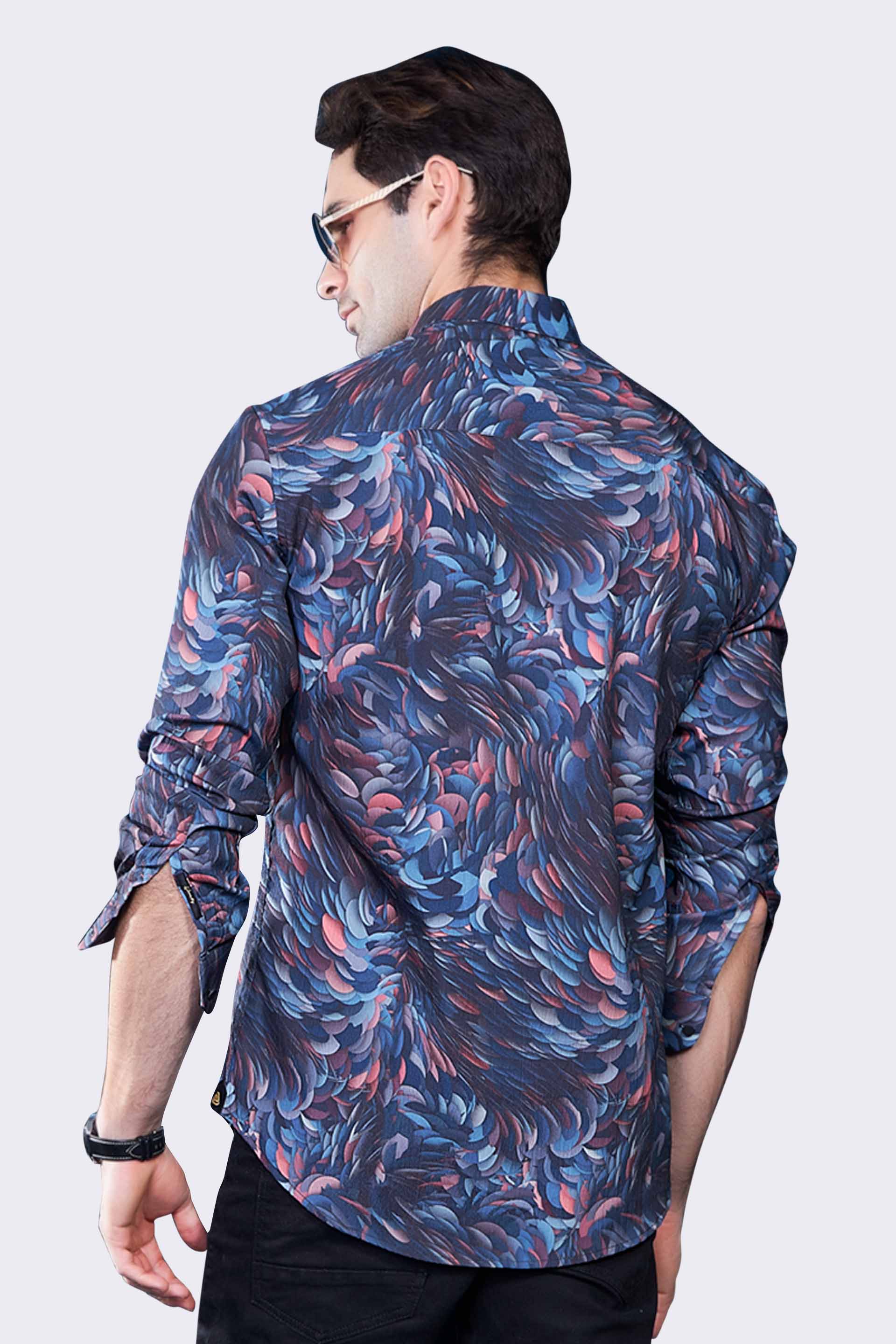 MEIR BLUE CRUSHED PRINT