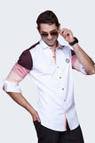 TRICOLOR SLEEVES WHITE DESIGNER