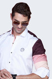 TRICOLOR SLEEVES WHITE DESIGNER